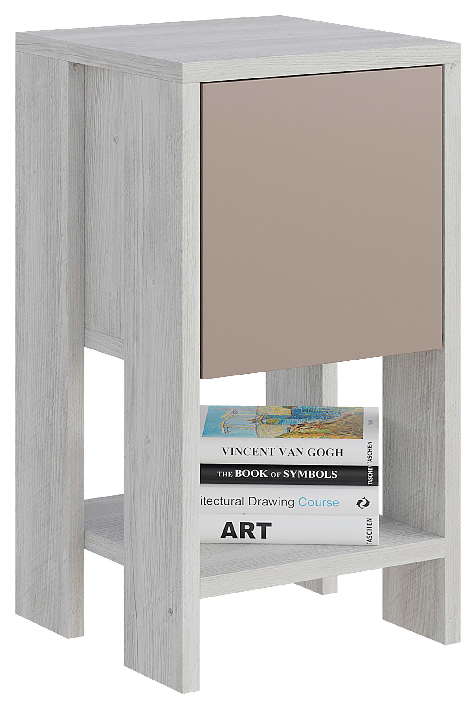 Nachttisch Ema ca. 30x55x30 cm Beige - Beige, Design, Holzwerkstoff (30/55/30cm) - Livetastic