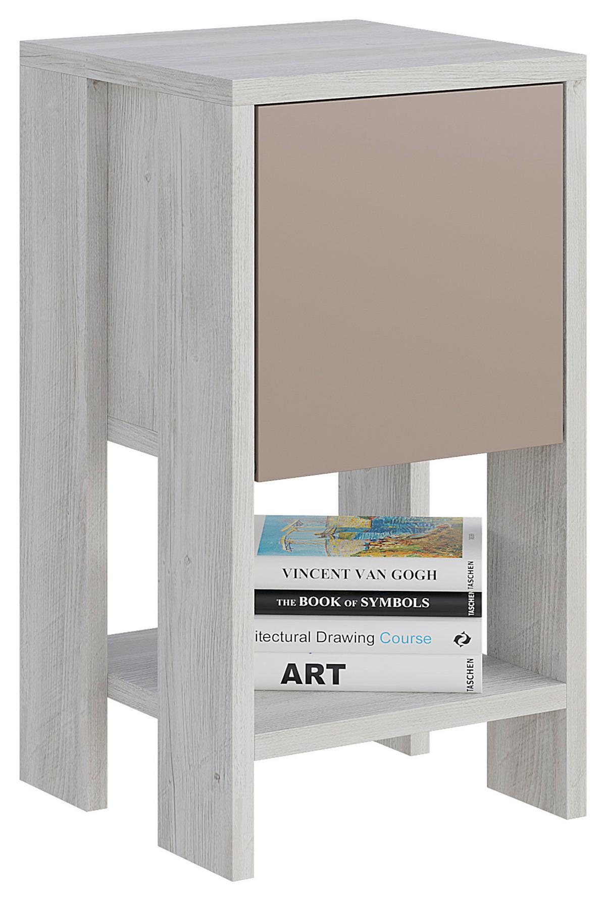 Nachttisch Ema ca. 30x55x30 cm Beige - Beige, Design, Holzwerkstoff (30/55/30cm) - Livetastic