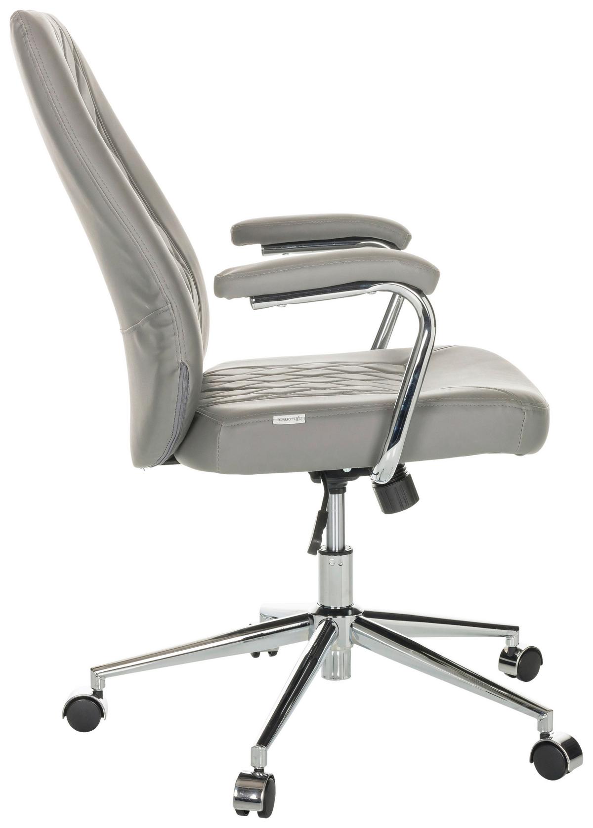 Pisarniški Stol Theo I, Siva - siva, Basics, kovina/umetna masa (68/96-103/68cm) - MID.YOU