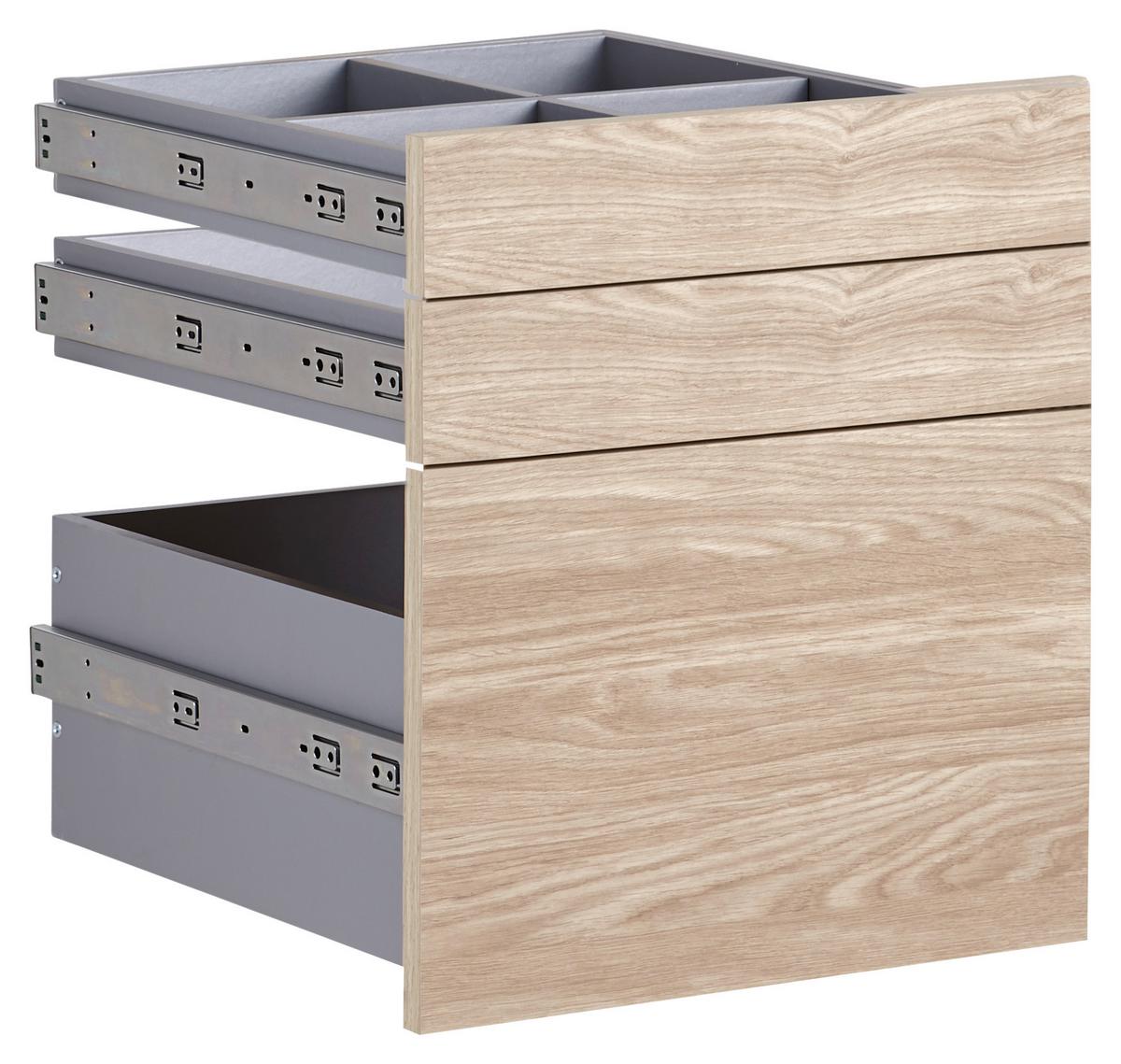 Schubladenset Unit in Eichefarben - Eichefarben, Modern, Holzwerkstoff (45,3/50,3/47cm) - Based