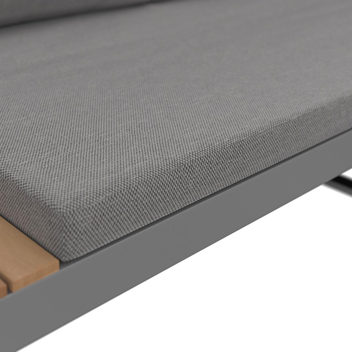 Gartenlounge Elia - Grau/Akaziefarben, Modern, Holz/Textil (236,5/75/236,5cm) - Bessagi Garden