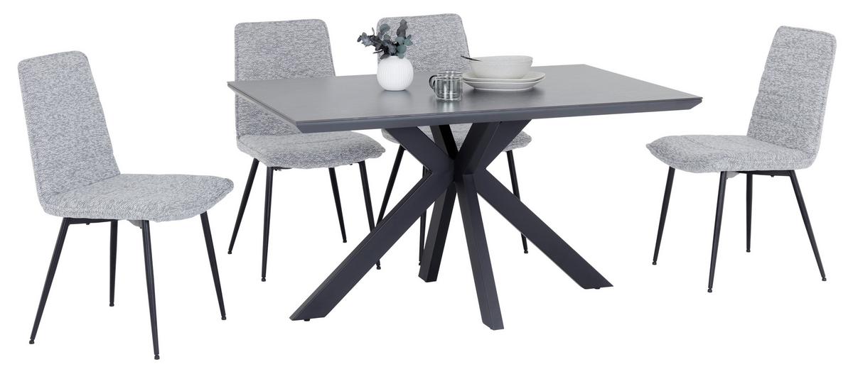 Jedilna Miza Steve 2, Črna, 140x90 Cm - črna, Moderno, kovina/leseni material (140/76/90cm)
