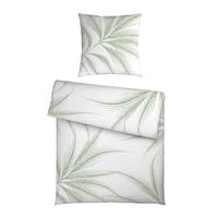Bettwäsche Melefa Grün/Weiß ca. 135x200cm - Weiß/Grün, KONVENTIONELL, Textil (135/200cm) - Mömax