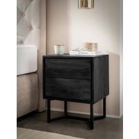 NACHTTISCH NACHTTISCH AKAZIE - Schwarz, Design, Holz/Metall (45/57/40cm) - Livetastic