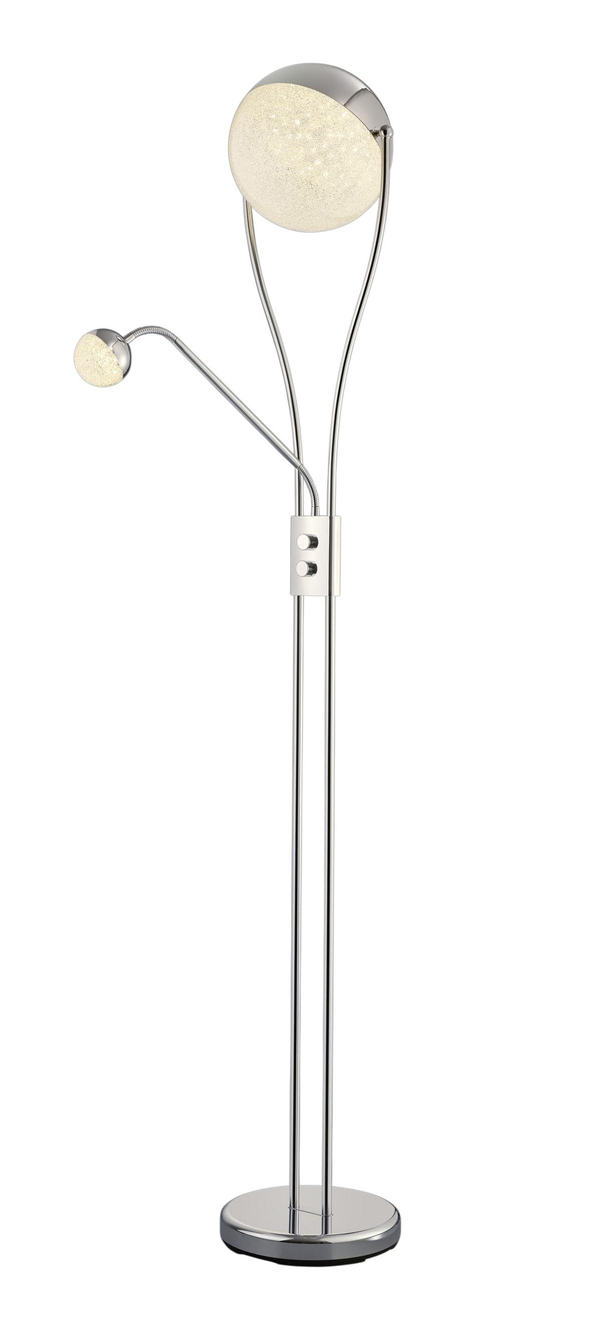 LED-Stehleuchte Chris in Chromfarben max. 22 Watt - Chromfarben, Design, Kunststoff/Metall (30/180cm) - Trio Leuchten