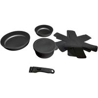 Kochtopfset Schwarz, 7-Teilig - Schwarz, Konventionell, Kunststoff/Metall (18,20,26cm) - Mömax