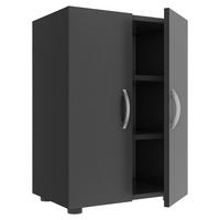 Schuhschrank Ulas Anthrazit - Anthrazit/Alufarben, MODERN, Holzwerkstoff/Kunststoff (48,5/73,9/32cm) - MID.YOU