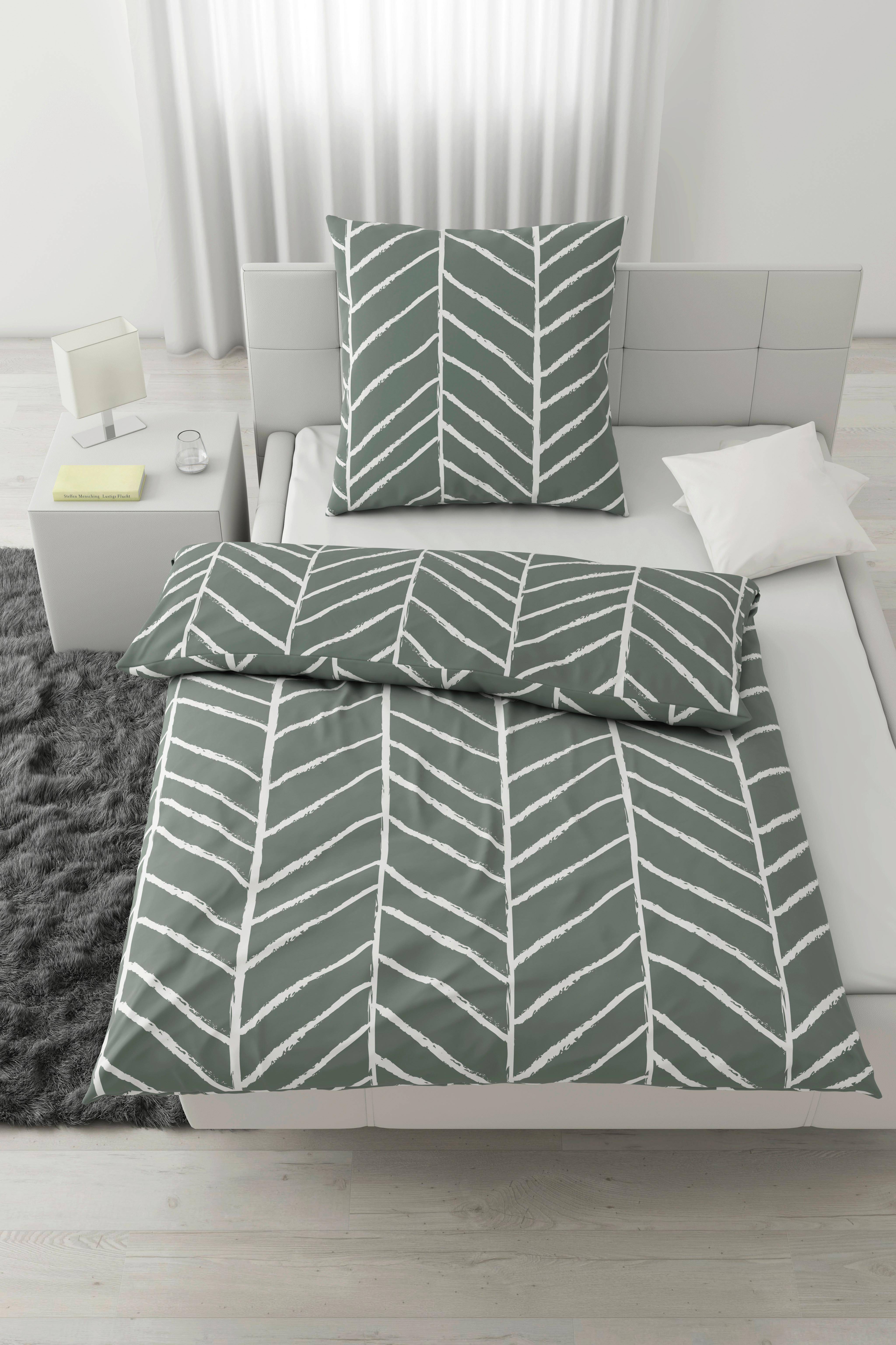 Bettwäsche Marble in Jadegrün ca. 135x200cm - Jadegrün, KONVENTIONELL, Textil (135/200cm) - Modern Living