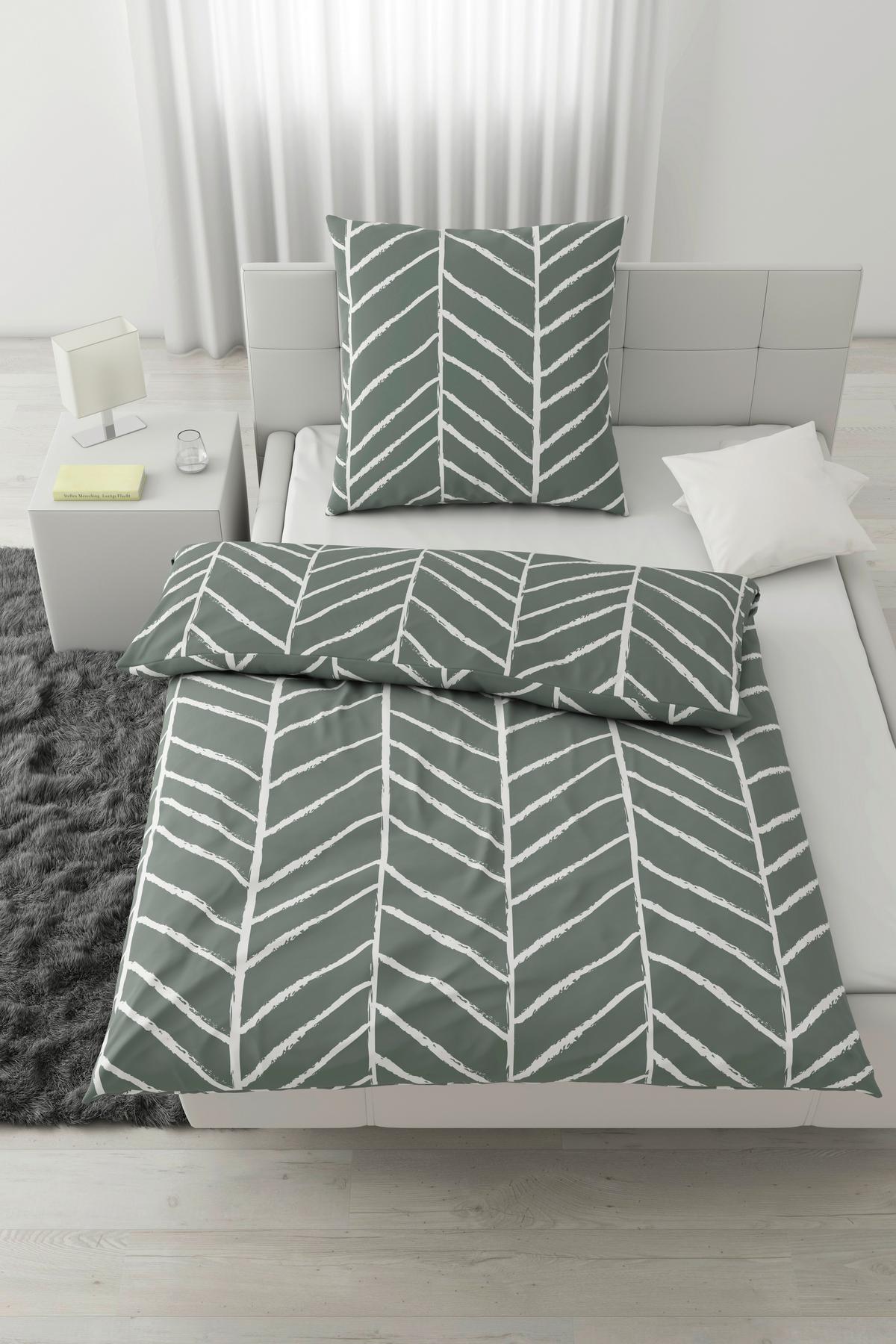 Bettwäsche Marble in Jadegrün ca. 135x200cm - Jadegrün, KONVENTIONELL, Textil (135/200cm) - Modern Living