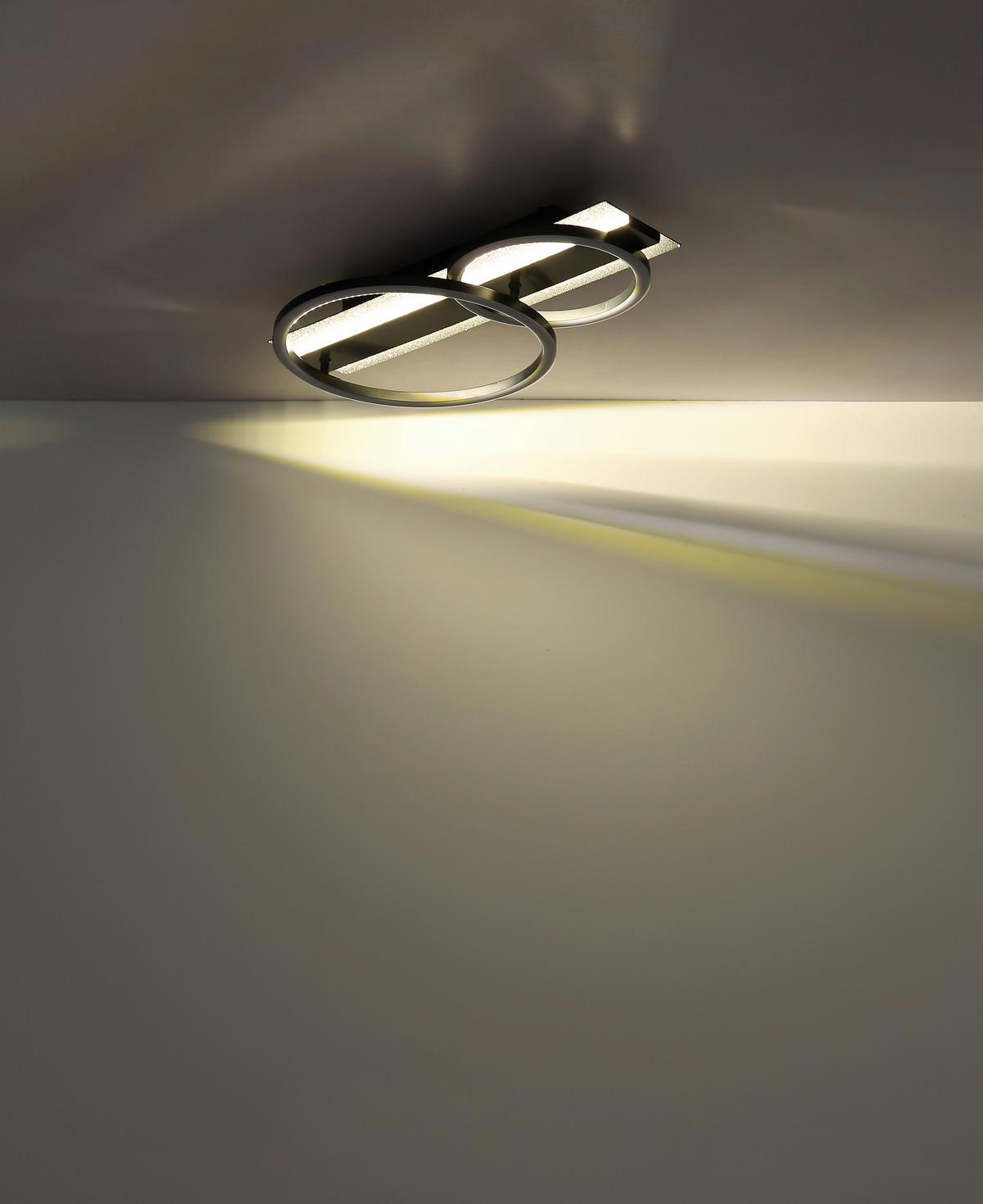 Led Stropna Svjetiljka Norberto - bijela/srebrne boje, Design, metal/plastika (48,2/30/8,8cm) - Globo