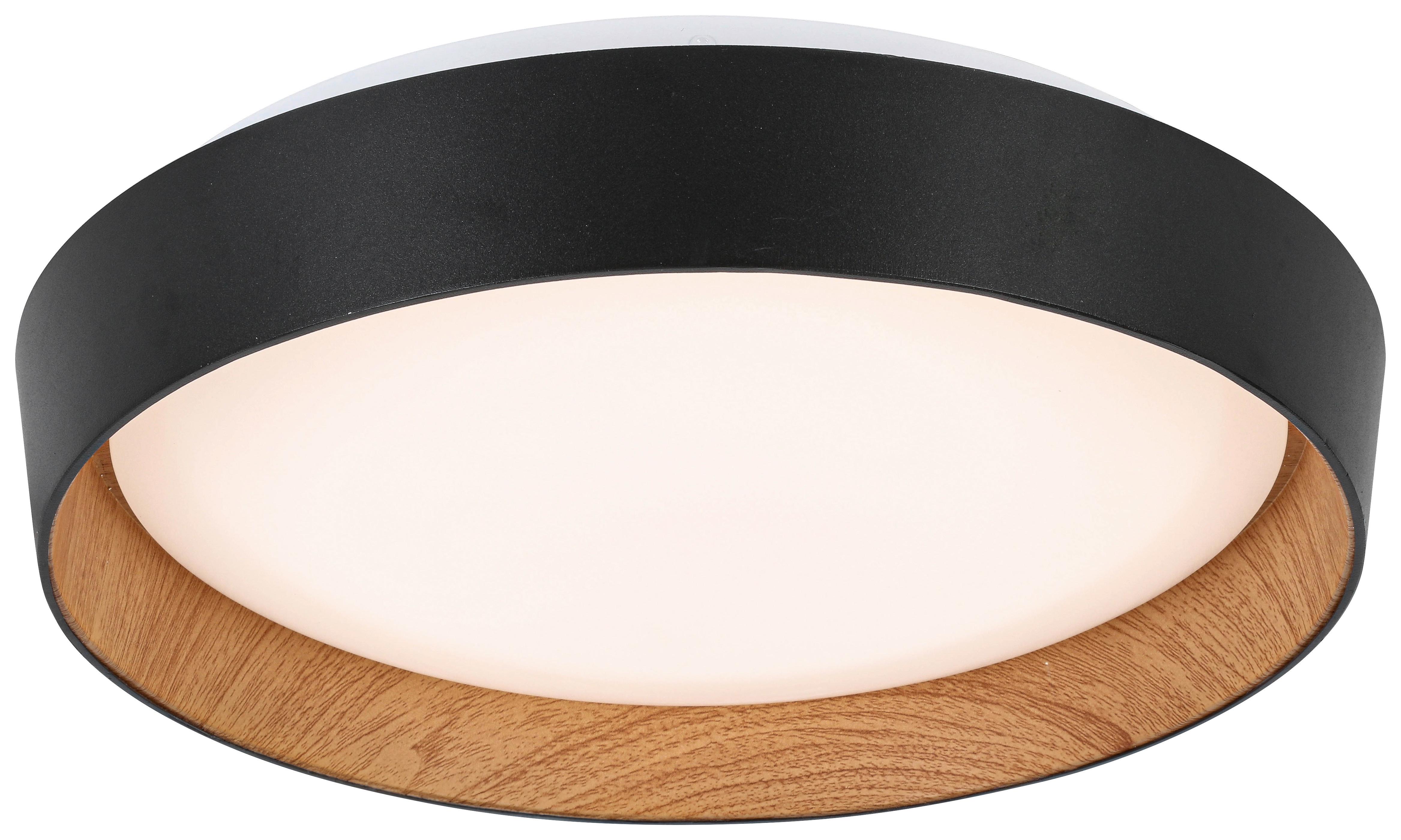 LED-TAKLAMPA LIA - vit, Klassisk, metall/trä (39/39/7cm) - Mömax