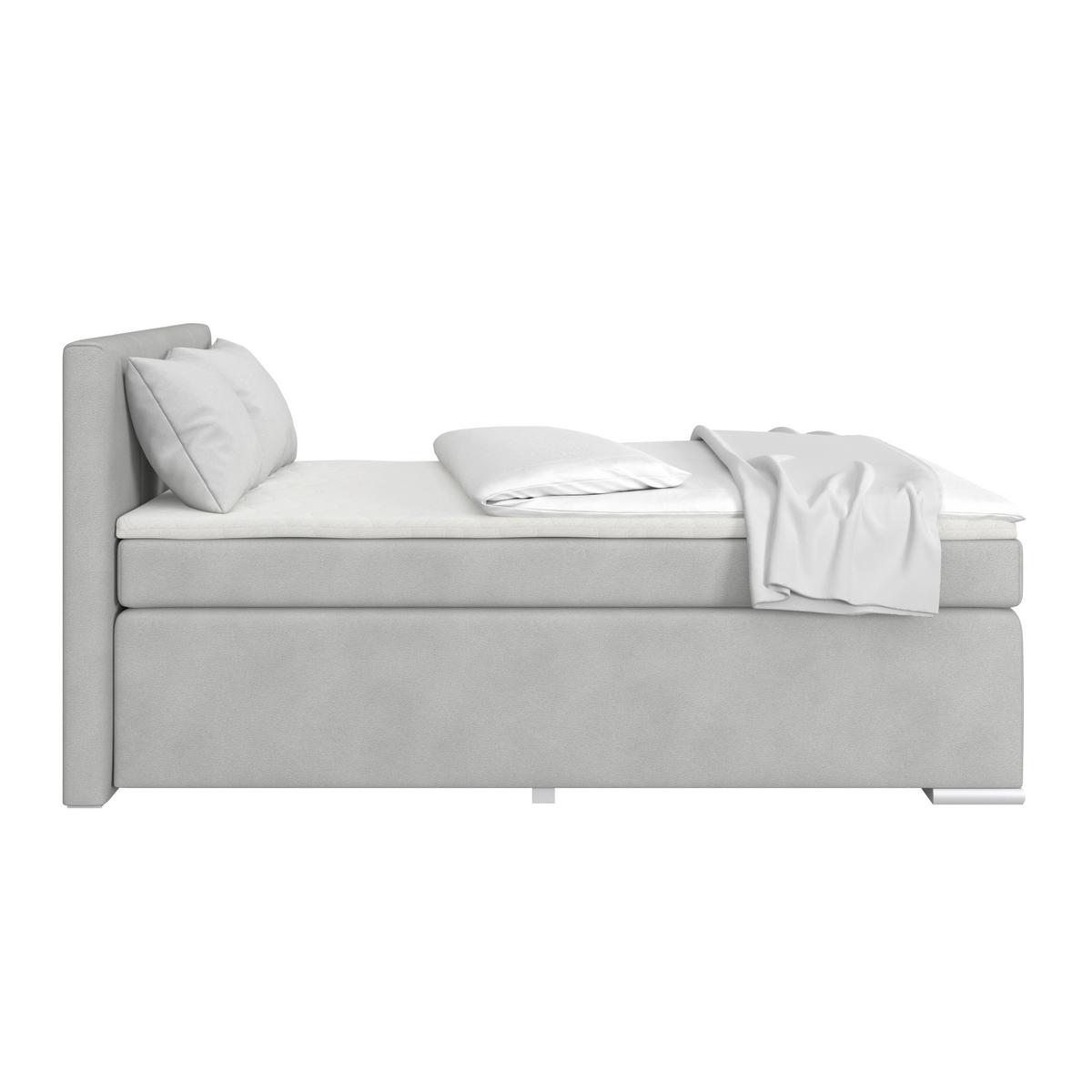 Boxspring Krevet Mira - srebrne boje/boje škriljevca, Konvencionalno, drvo/tekstil (120/200cm) - Best Price