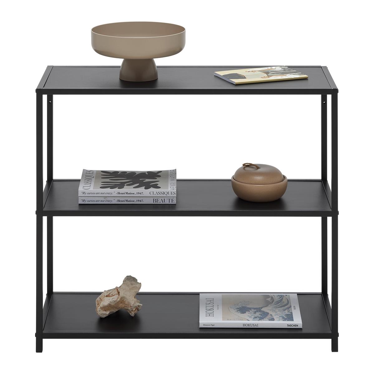 Regal Bastian Schwarz ca. 77x68x30cm - Schwarz, Modern, Holzwerkstoff/Metall (77/68/30cm) - Based