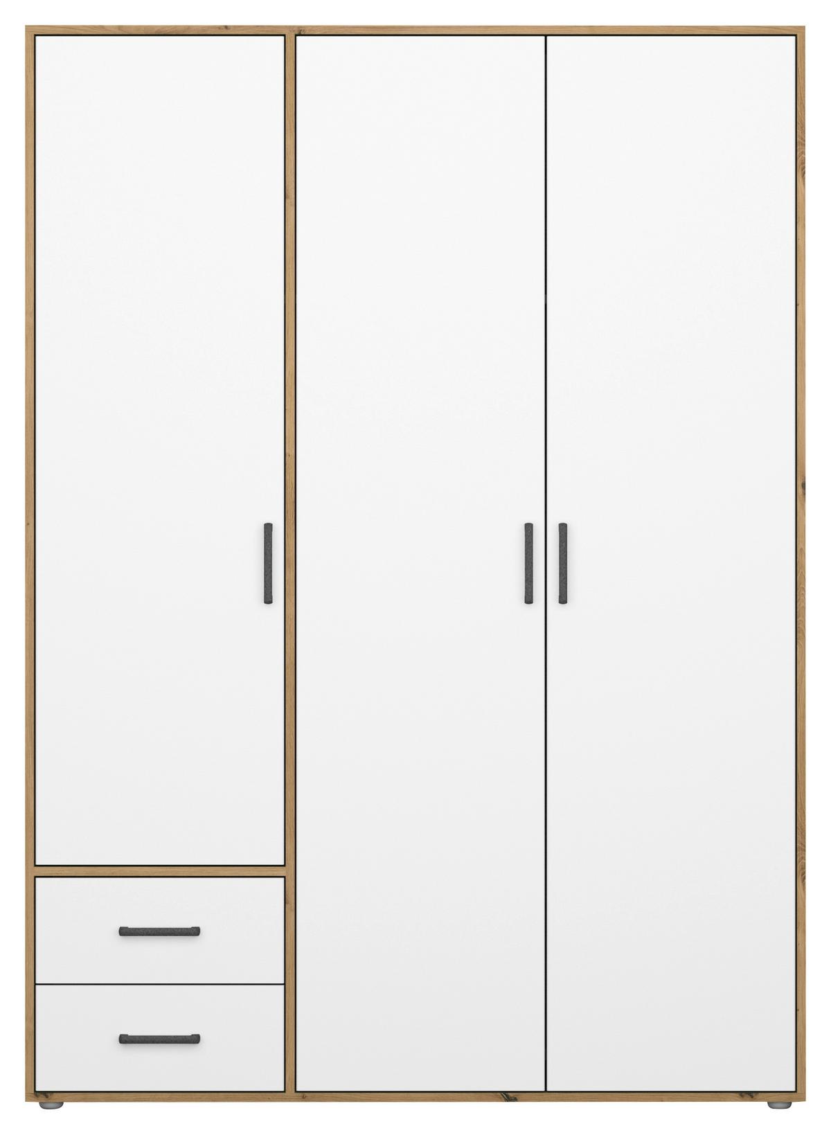 DULAP  USI ROTATIVE VOYAGER - alb/stejar Artisan, Modern, material pe bază de lemn (140/194/53cm) - Modern Living