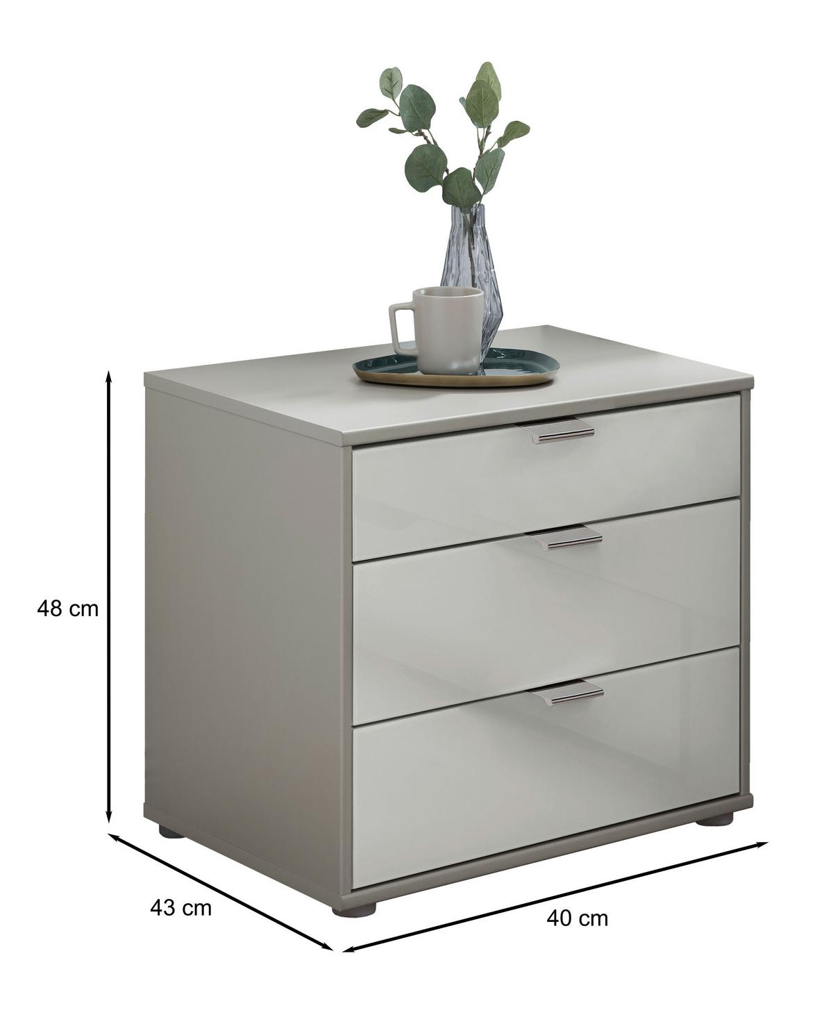 SZAFKA NOCNA MILANO 4000 - biały/czarny, Konventionell, materiał drewnopochodny/metal (40/48/43cm) - Dieter Knoll