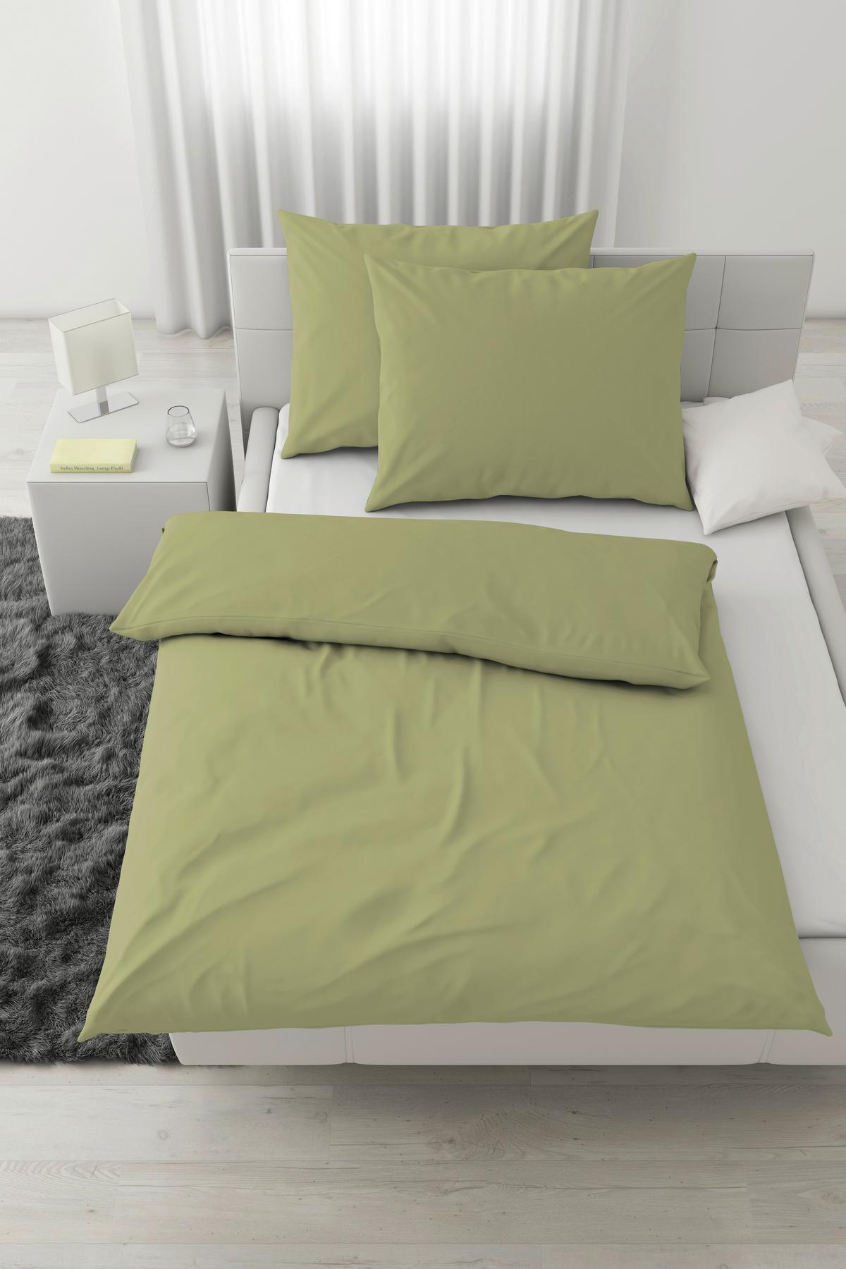 Lenjerie de pat Stone Washed cca. 200x220/2x50x70cm - verde, Romantik / Landhaus, textil (200/220cm) - Modern Living
