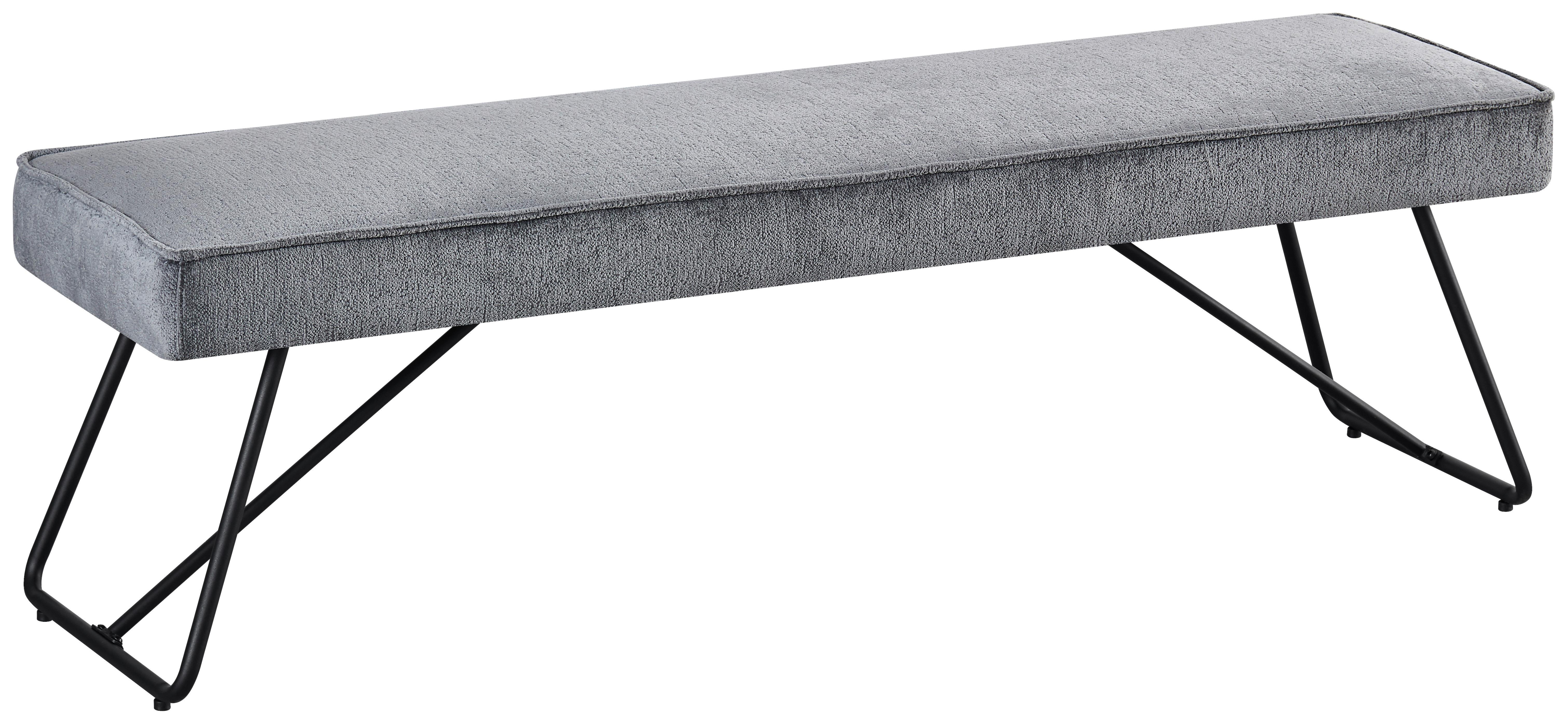SITZBANK CORA 2 - Dunkelgrau/Schwarz, MODERN, Textil/Metall (160/50/42cm) - Based