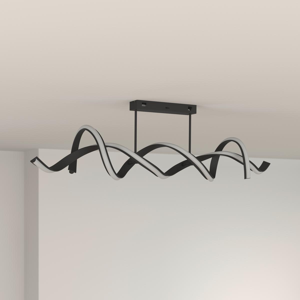 LAMPA SUFITOWA LED BRACKNELL - czarny, Design, tworzywo sztuczne/metal (120/22/32cm) - Novel