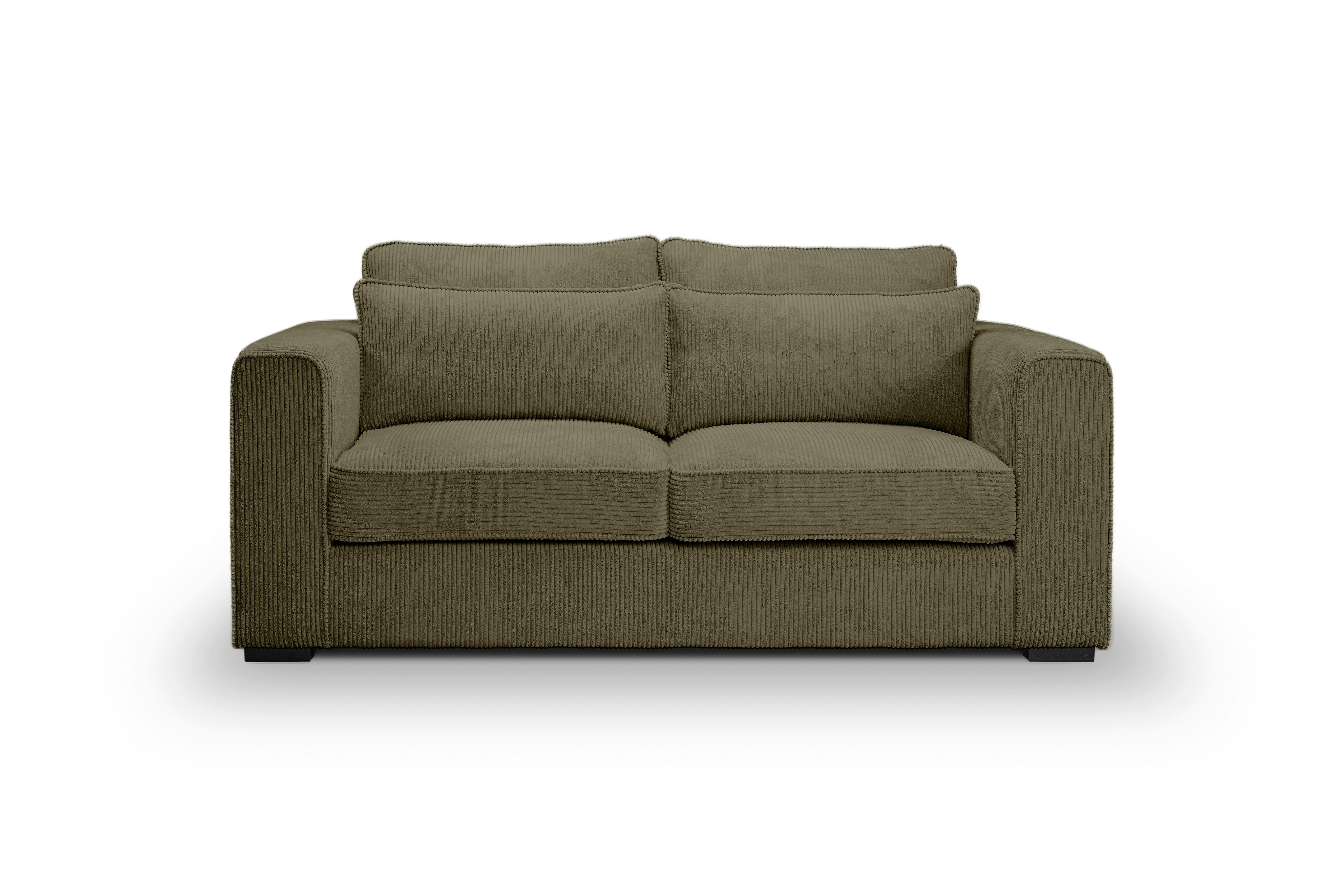 2,5-Sitzer-Sofa Almera Khaki - Khaki/Schwarz, Basics, Holz/Textil (200/92/112cm) - MID.YOU