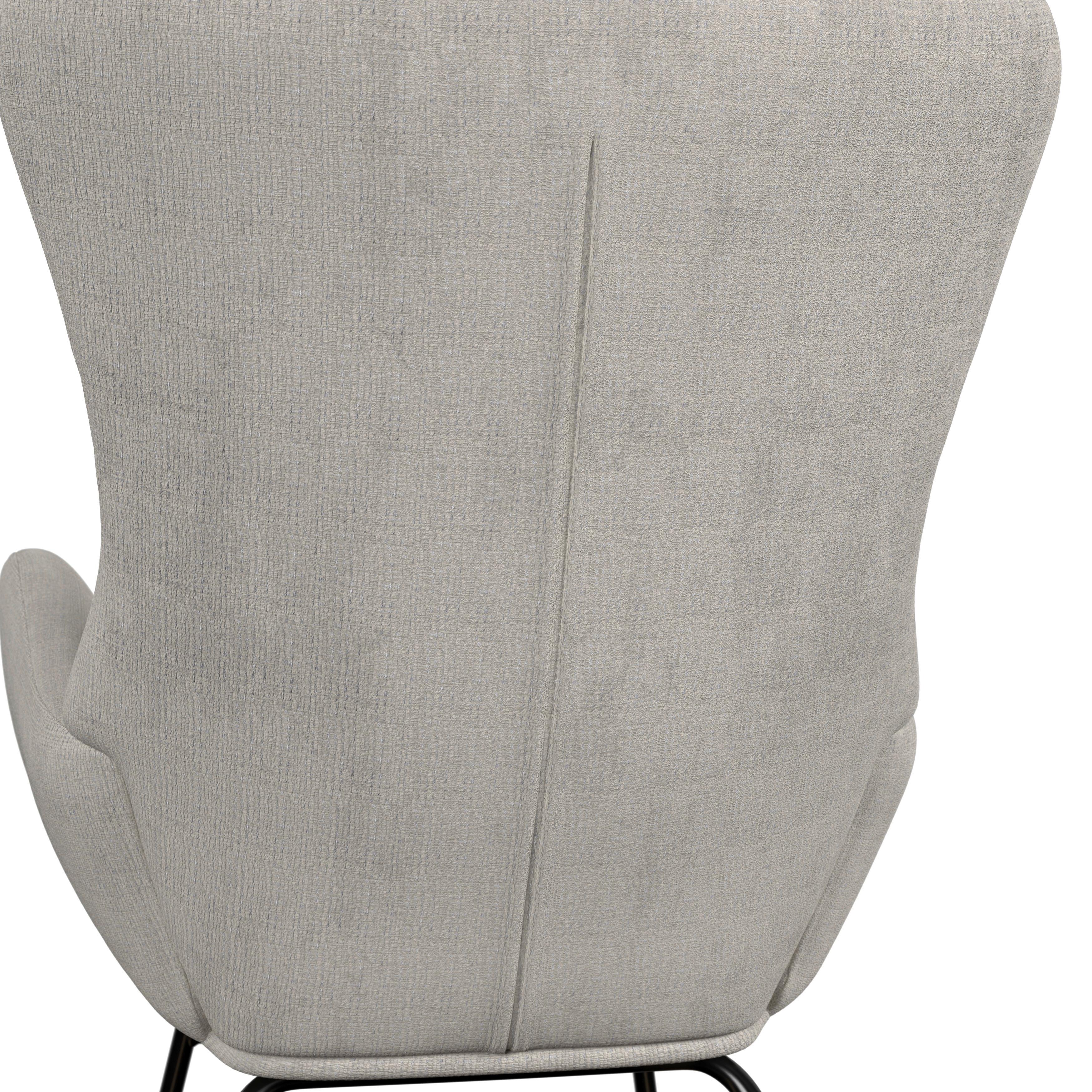 RELAXFÅTÖLJ EMILIO - ljusgrå/naturfärgad, Modern, metall/trä (68/92/87cm) - Bessagi Home