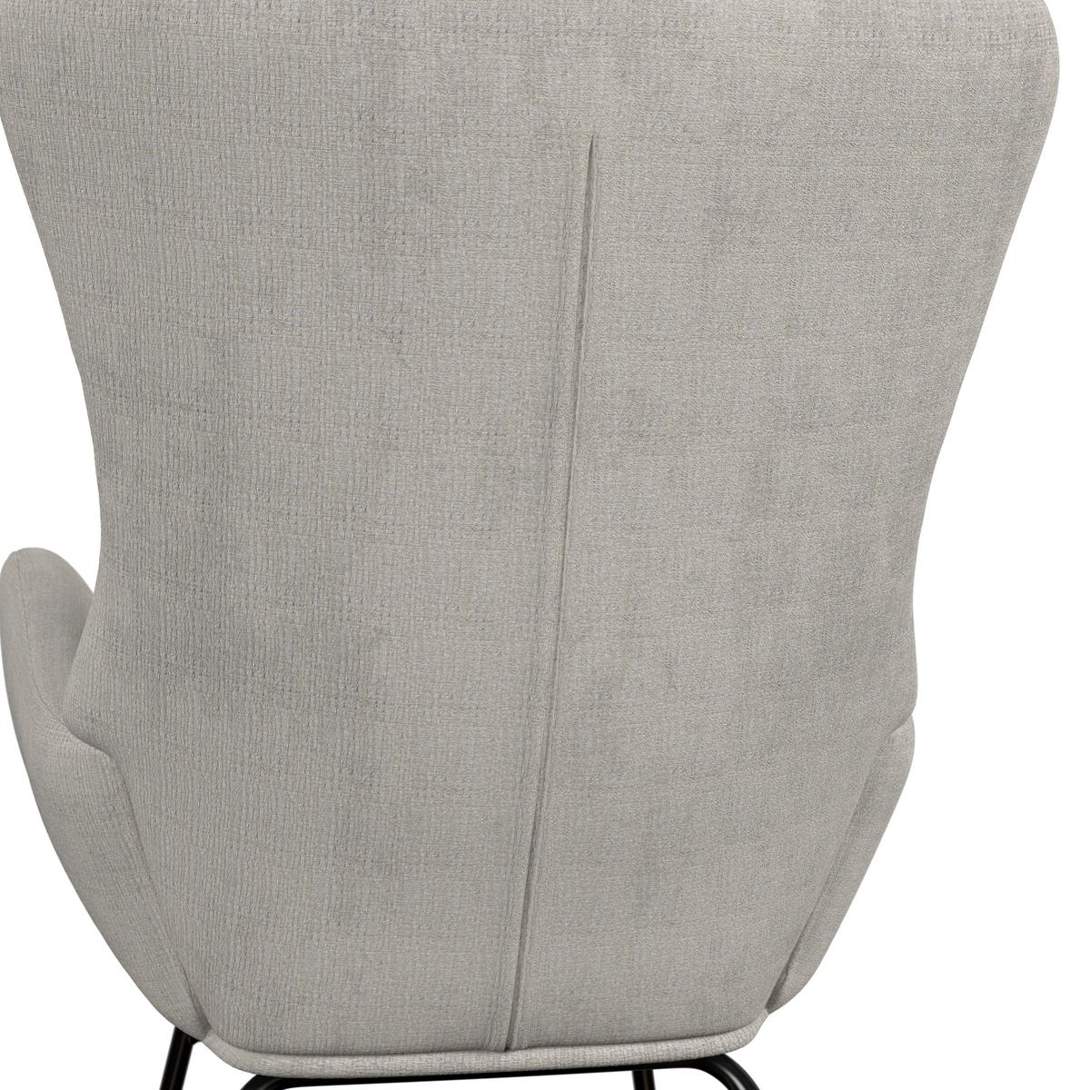 Schaukelsessel Emilio Chenille Hellgrau - Hellgrau/Naturfarben, MODERN, Holz/Textil (67/93/85cm)