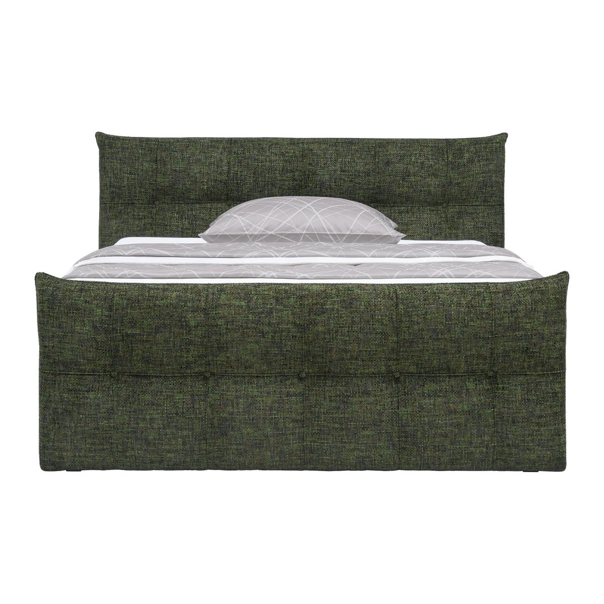 Boxspringbett Liverpool 3 Olivgrün ca. 180x200cm - Schwarz/Olivgrün, Konventionell, Holzwerkstoff/Kunststoff (180/200cm) - Premium Living