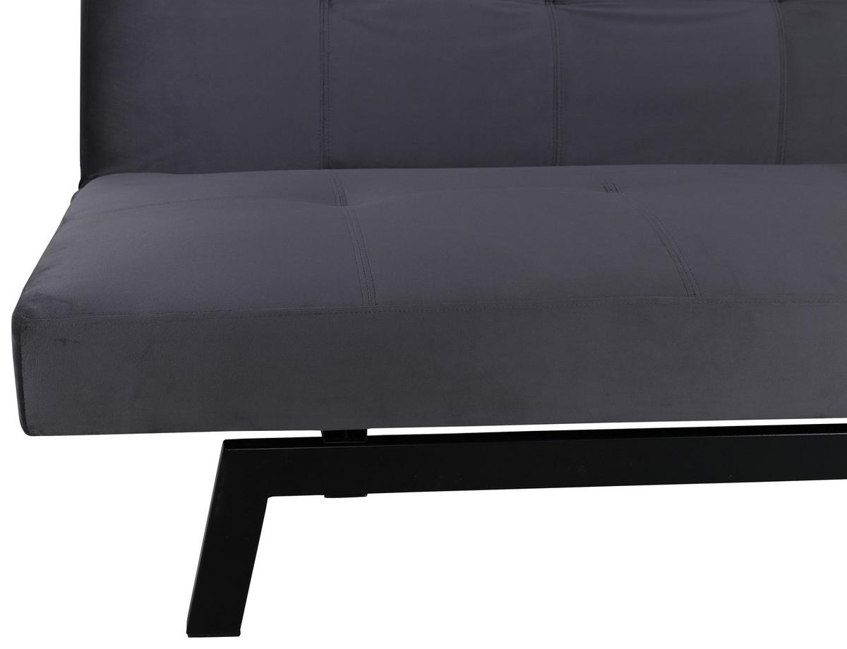 SCHLAFSOFA BODIL - Dunkelgrau, Design, Textil/Metall (180/80/55cm) - Livetastic