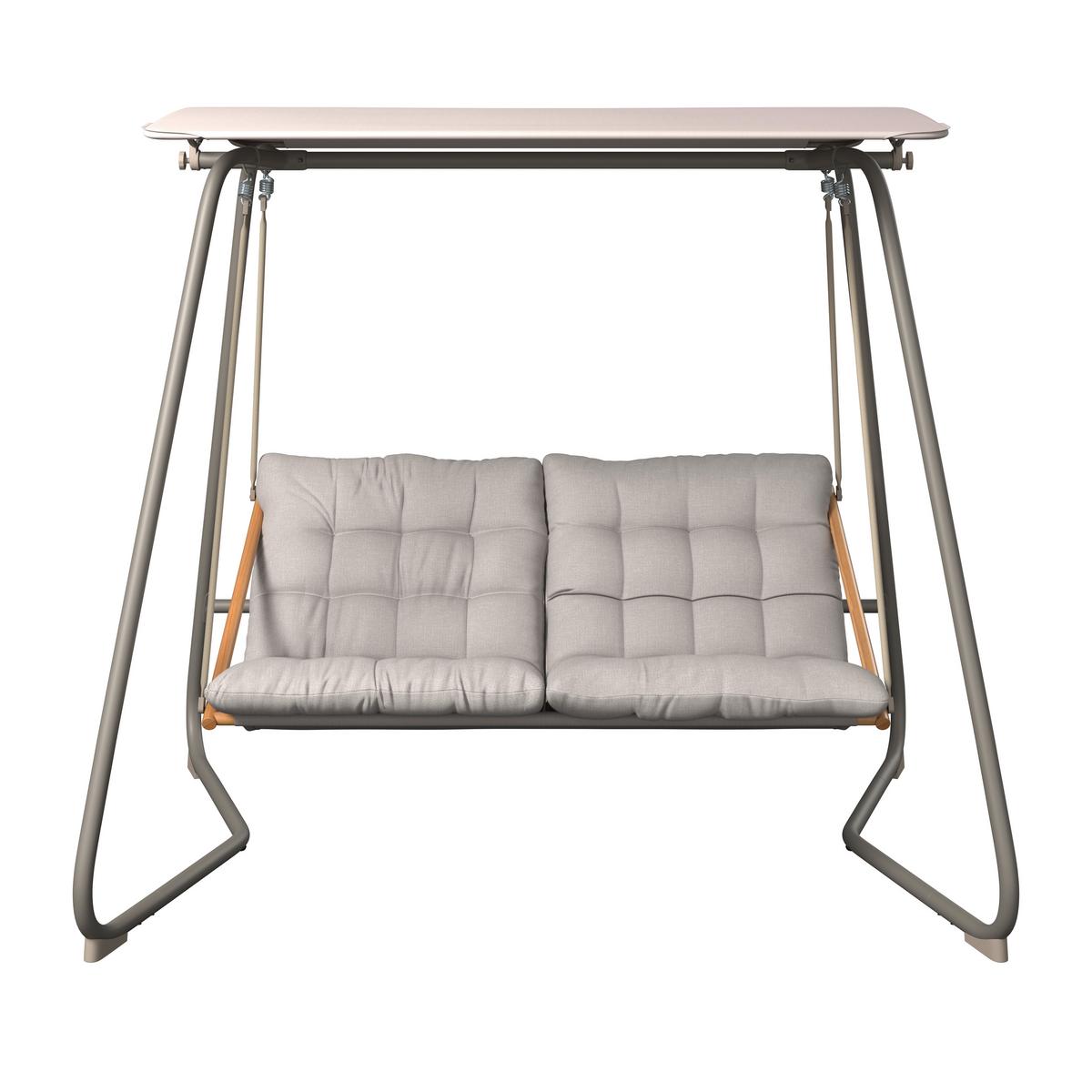 Balansoar Carina - gri deschis/kaki, Modern, metal/textil (214/154/202cm) - Mömax