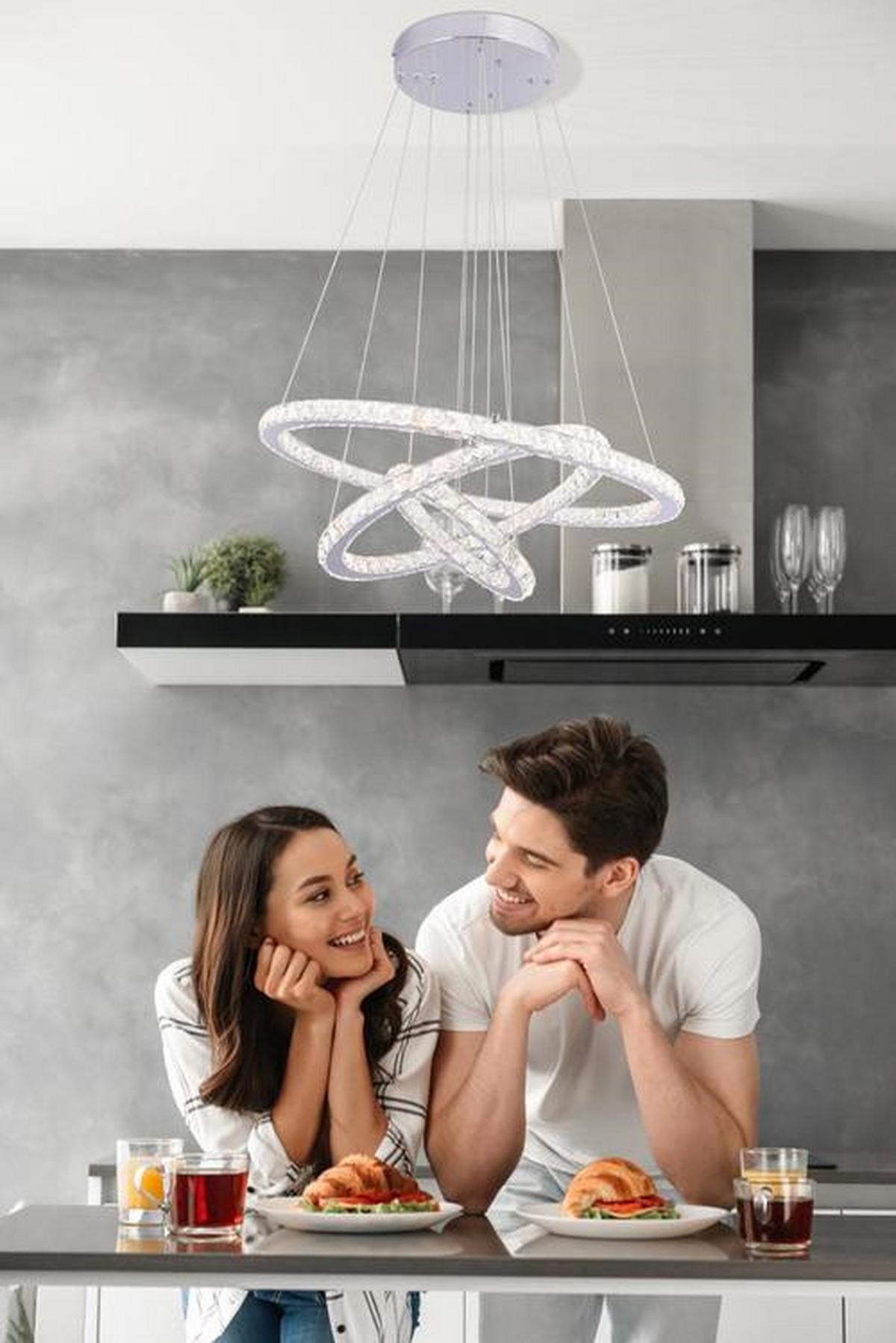 Viseča Led-svetilka Lori, S Sijalko - barve kroma/prozorno, Konvencionalno, kovina/steklo (70/120cm)