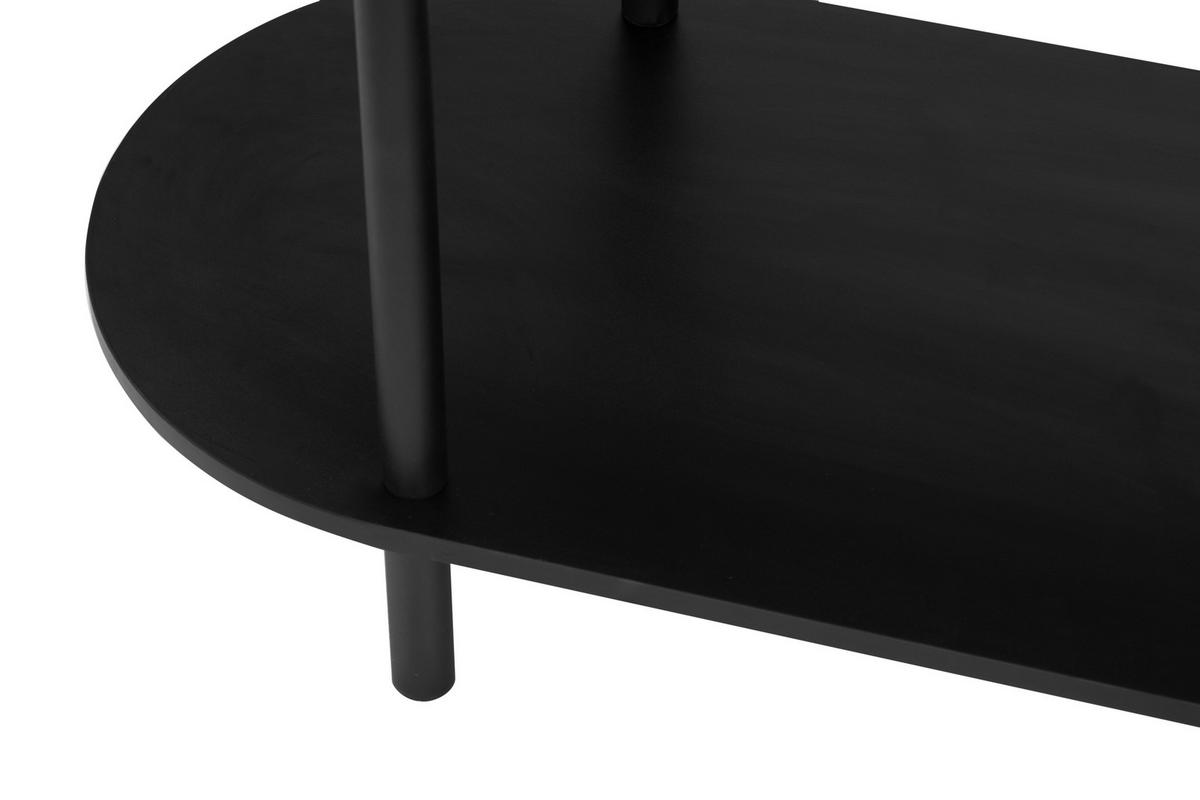 REGAŁ REGINA - czarny, Modern, materiał drewnopochodny/metal (160/70/38cm) - PBJ