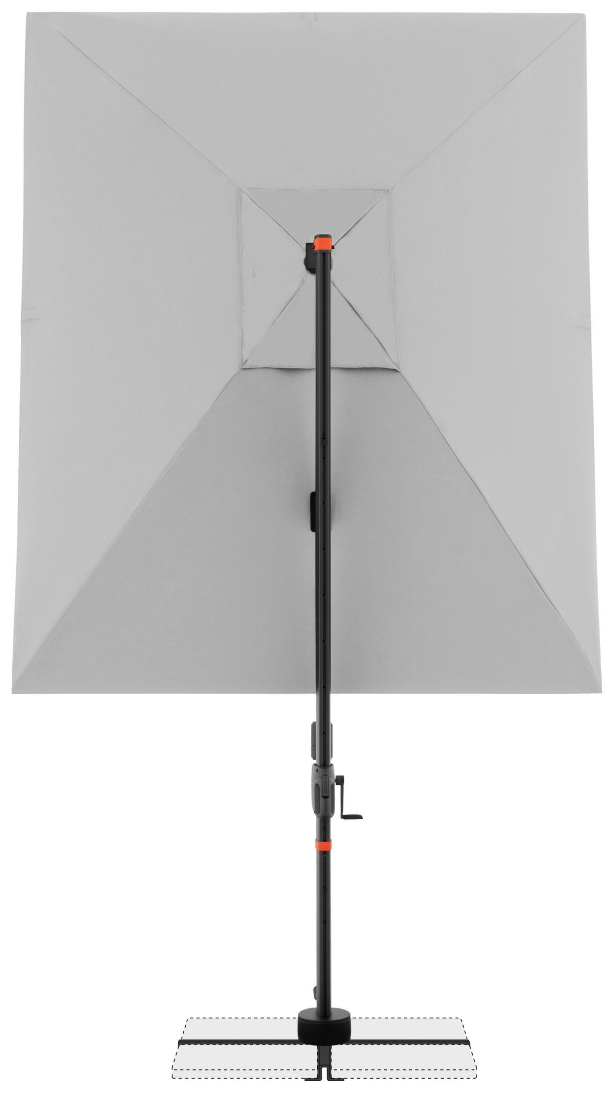 Ampelschirm Myzone Led Hellgrau ca. 300x220cm - Anthrazit/Hellgrau, Basics, Textil/Metall (300/220cm) - Doppler