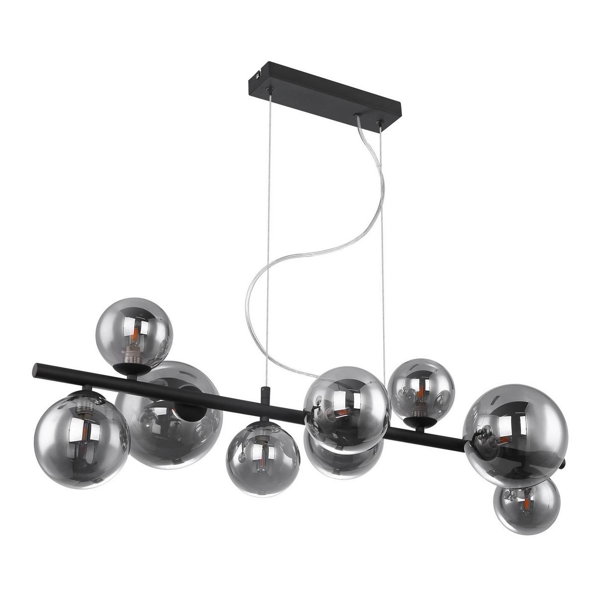 LED Függőlámpa 56133-9h Riha - fekete, Design, Üveg/fém (86/36/120cm)
