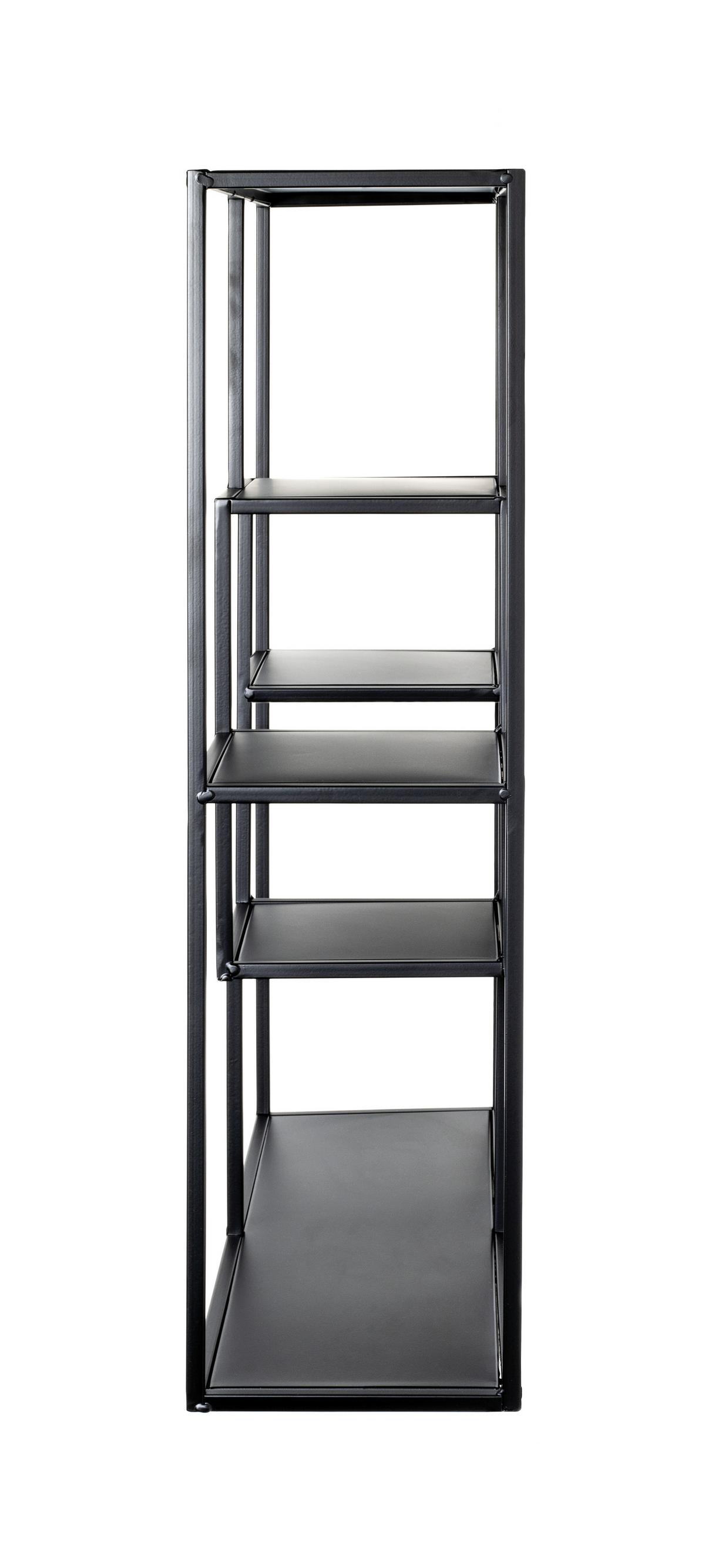 REGAŁ ŚCIENNY KIRKLEES 7 -LOMOCO- - czarny, Modern, metal (60/70/18cm) - Lomoco