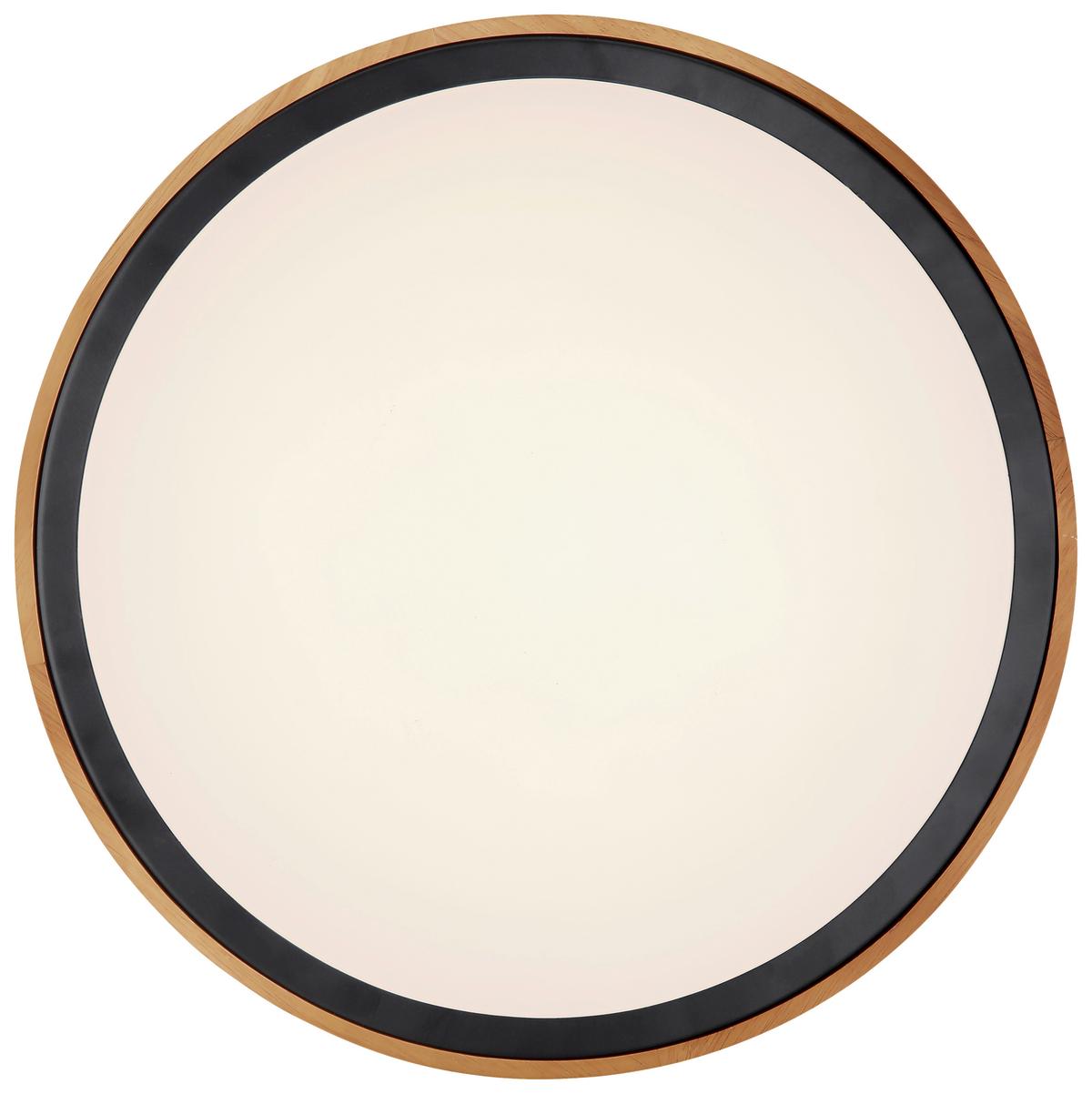 LED-Deckenleuchte max. 24 Watt - Opal/Schwarz, MODERN, Holz/Kunststoff (43,7/11cm)