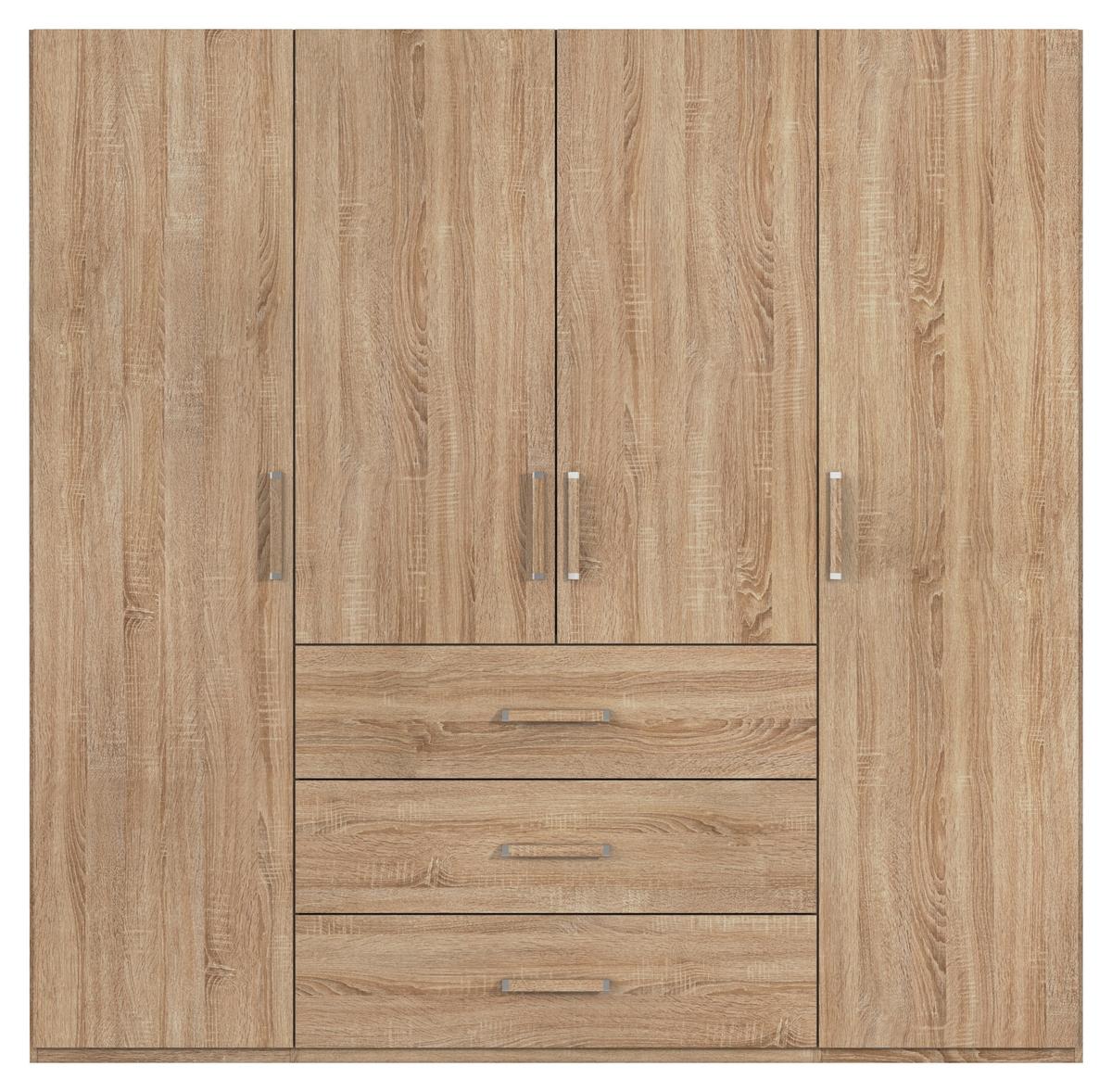 Omara S Klasičnimi Vrati Evelyn, Barva Hrasta - hrast sonoma, Design, umetna masa/leseni material (201/197/60cm) - Novel