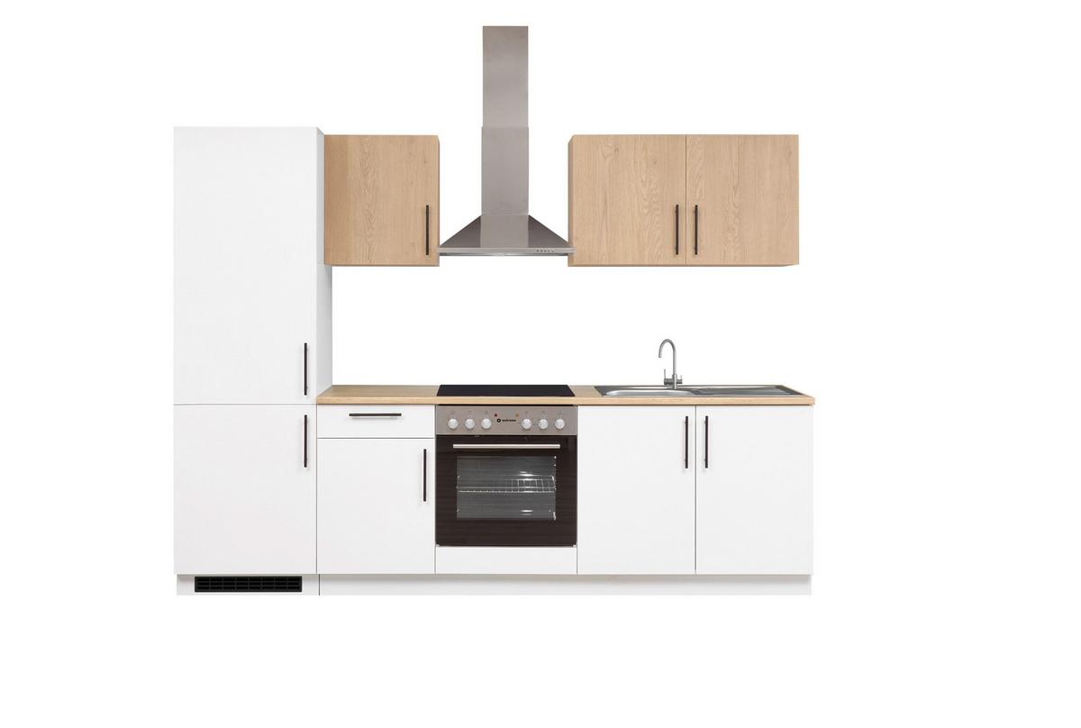 Konyhablokk Gépek Nélkül Hamburg Z 270 White - tölgyfa színű/fekete, Trend, faalapú anyag/fém (270/200/60cm)