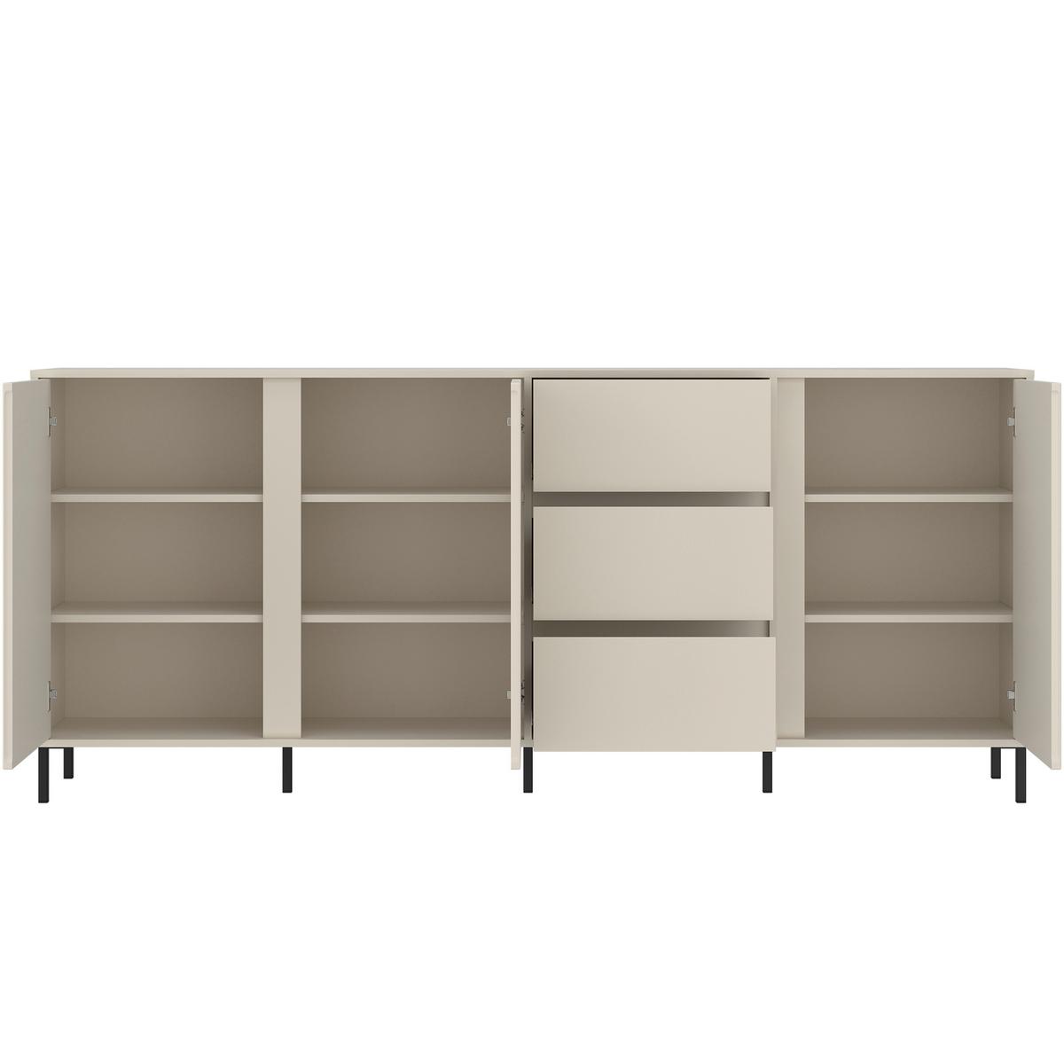 Komoda Avenale, Kašmir - kašmir/črna, Trend, kovina/leseni material (212/91,6/40cm)