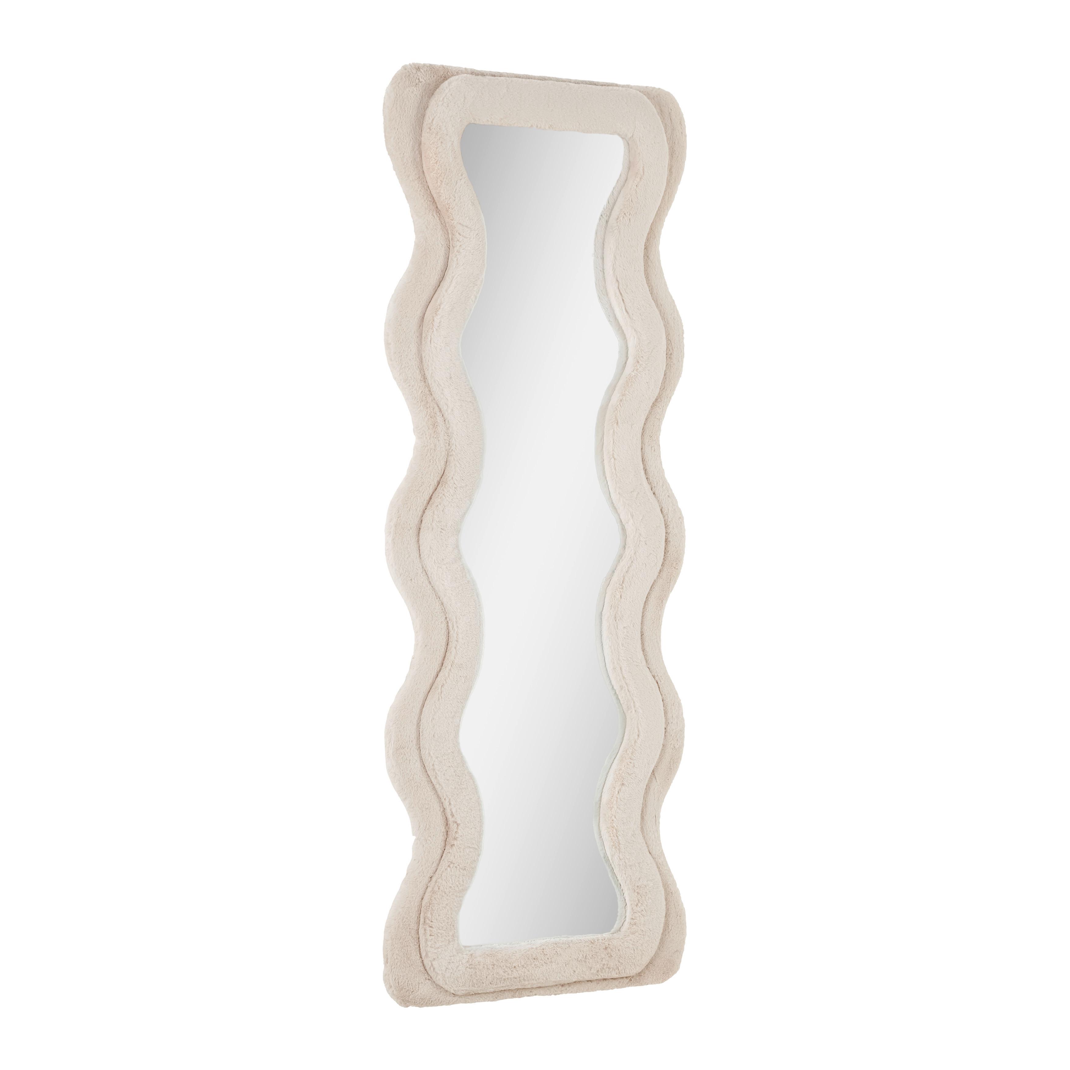 VÄGGSPEGEL SUKI -TREND- - taupe, Romantik / Lanthus, trämaterial/glas (60/160/4cm) - Premium Living