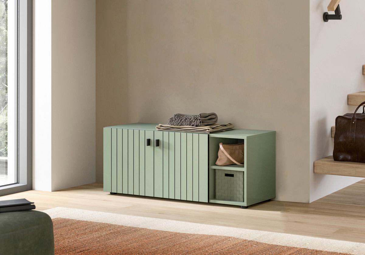 Klop Station, Sivozelena - črna/sivozelena, Design, kovina/leseni material (106/43/37cm) - MID.YOU