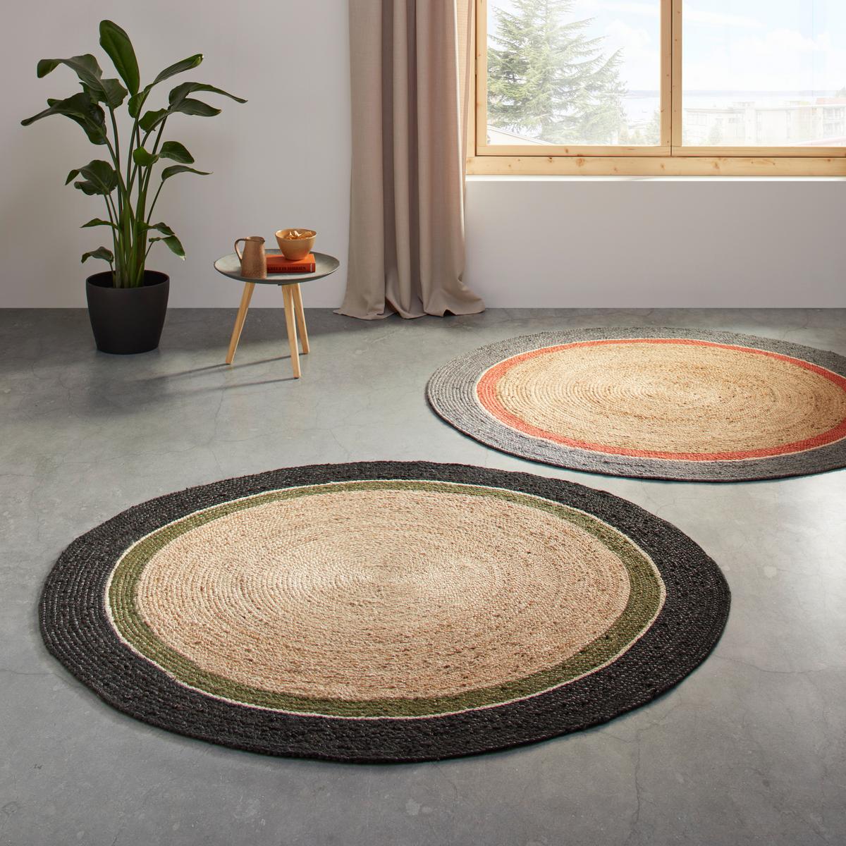 Flachwebeteppich Lina in Rot/Natur/Grau - Rot, MODERN, Textil (160cm) - Modern Living