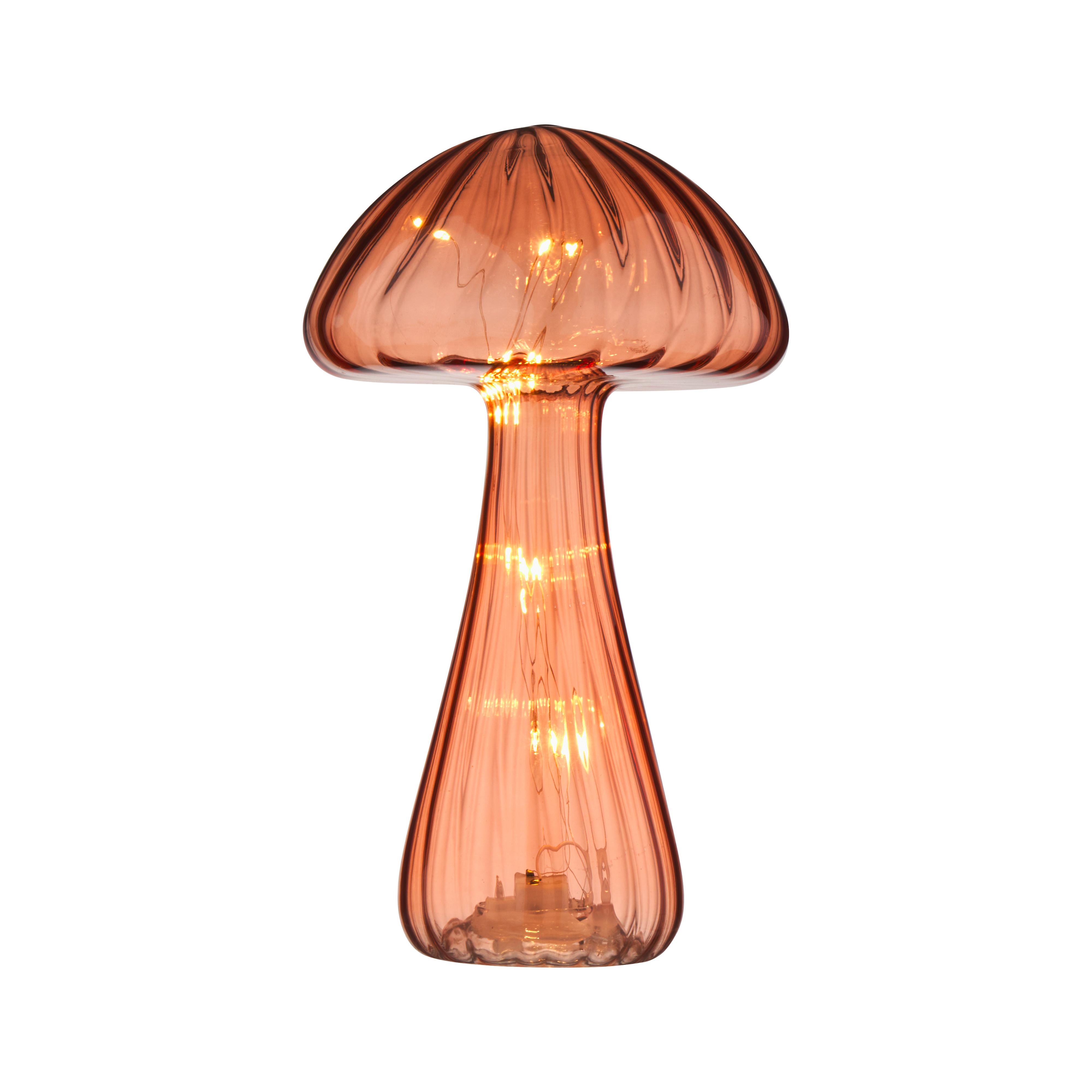 Dekopilz Gumba Orange inkl. LED - Orange, KONVENTIONELL, Glas/Kunststoff (12,5/22cm) - Mömax