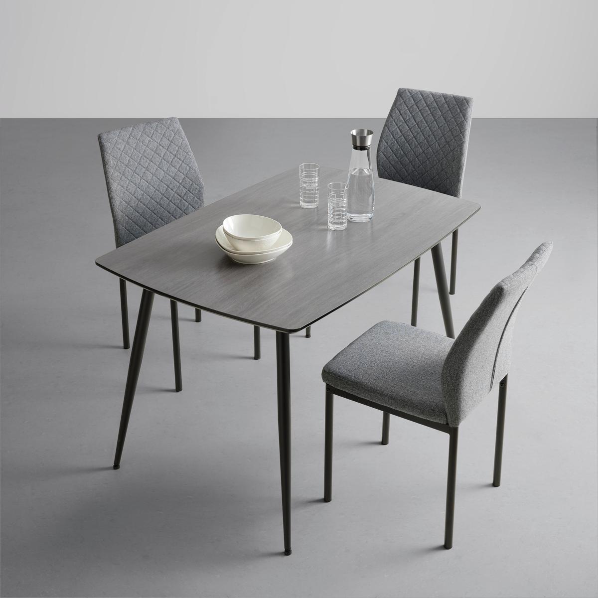 Esstisch Adam in Grau - Schwarz/Grau, Basics, Holzwerkstoff/Metall (120/80/75cm) - Mömax