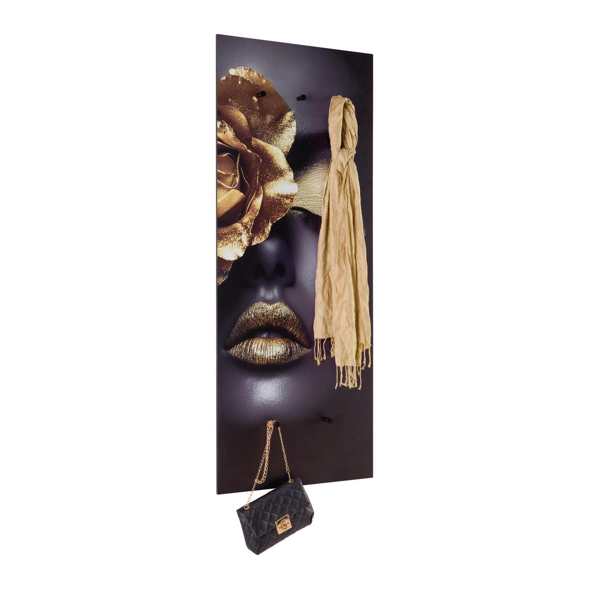 Wandgarderobe Kalea Gold Multicolor - Multicolor, MODERN, Holzwerkstoff/Kunststoff (50/125/4cm) - Mömax