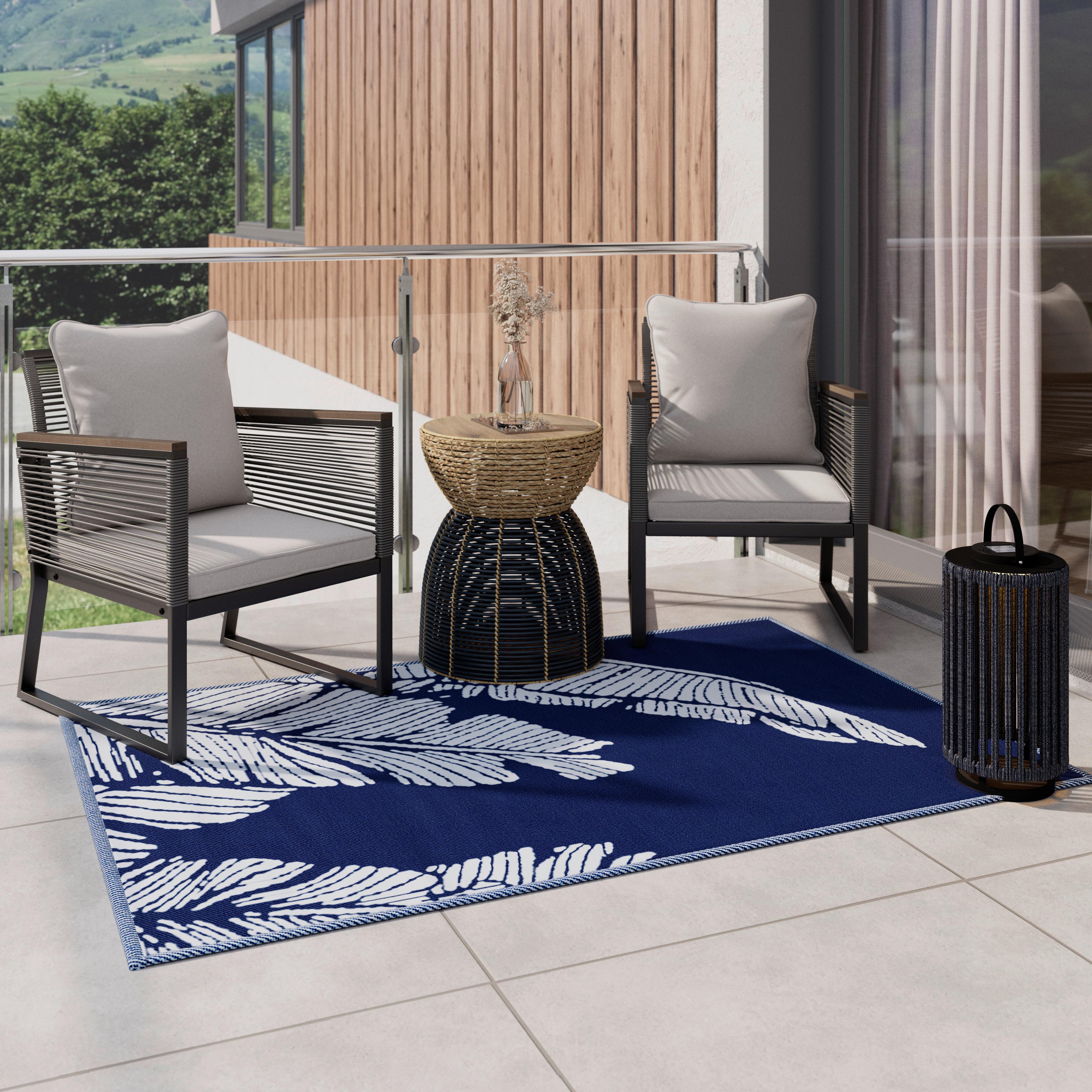 Gartenbeistelltisch Noelia Naturfarben/Schwarz - Schwarz/Naturfarben, MODERN, Naturmaterialien/Holz (45/55/45cm) - Bessagi Garden