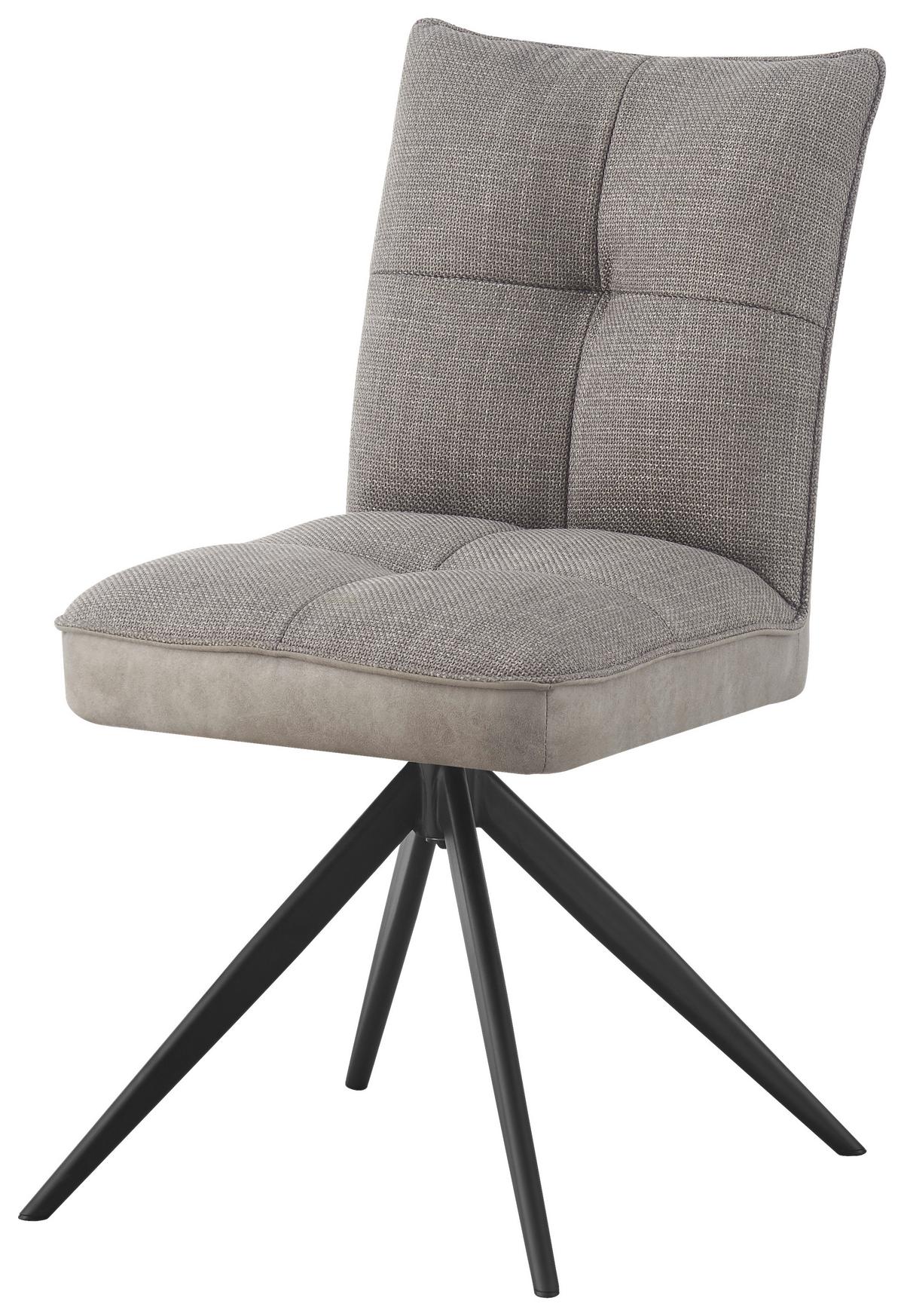 Stol Maya - siva/črna, Moderno, kovina/tekstil (49/89/65cm) - Premium Living
