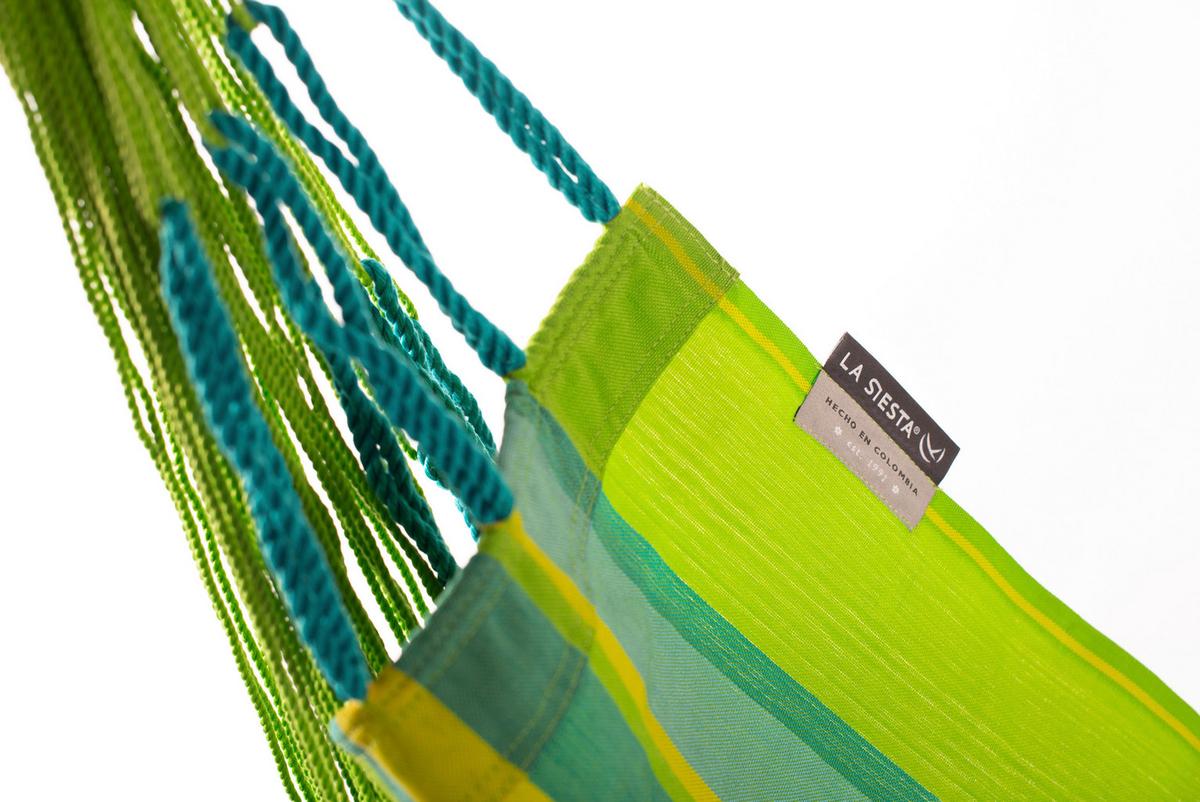 Hängesessel Comfort Hammock Echtholz Gelb/Grün - Gelb/Hellgrün, KONVENTIONELL, Holz/Textil (110/160/180cm) - La Siesta