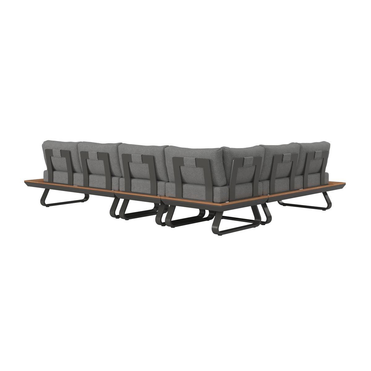Garnitură grădină Emma - gri închis/antracit, Modern, plastic/metal (248/318/72cm) - Bessagi Garden