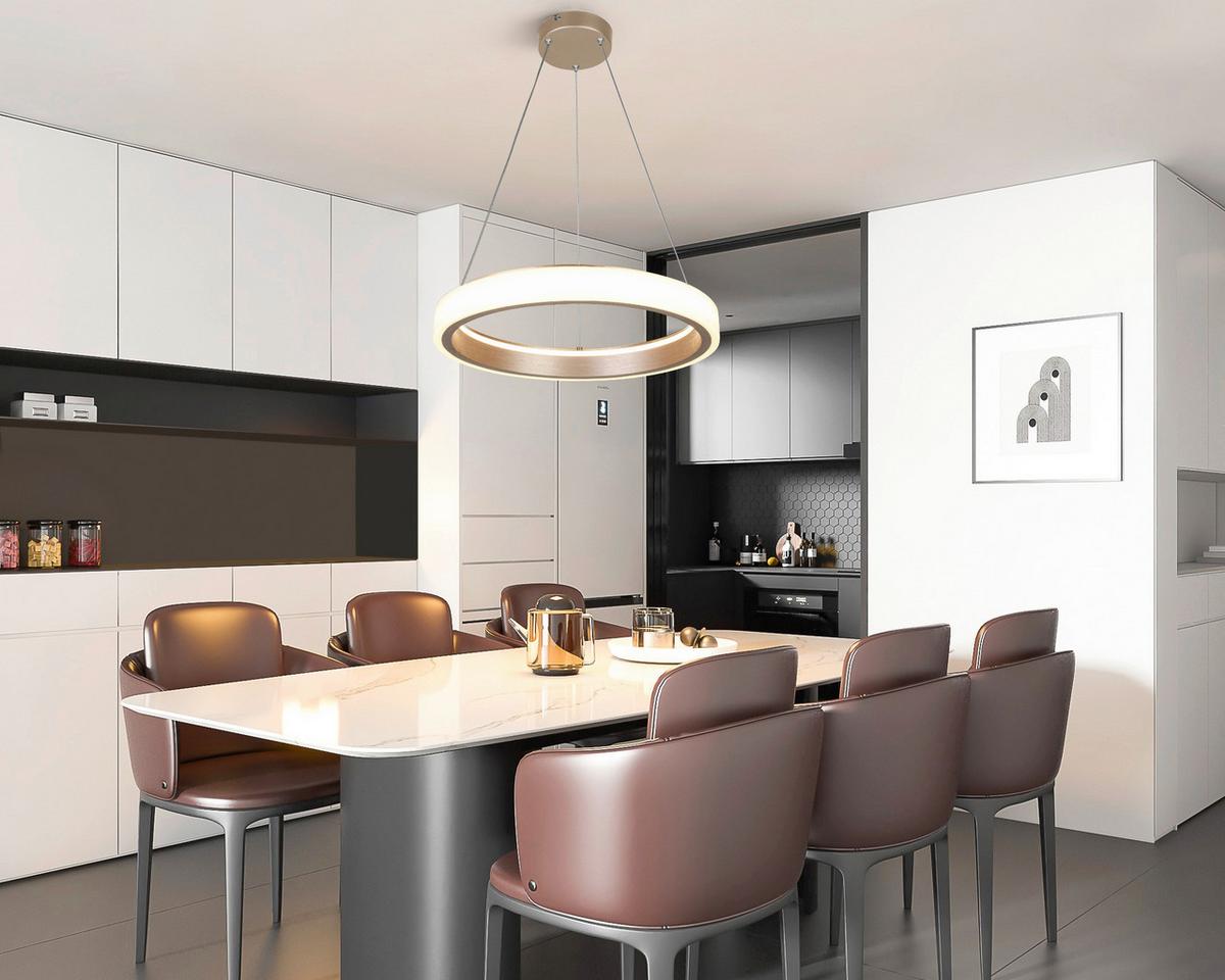LAMPA WISZĄCA TERESA - biały/cappuccino, Trend, tworzywo sztuczne/metal (50/120cm) - Collet's Monde