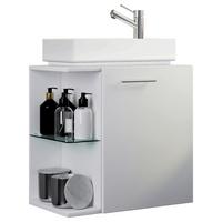 WASCHTISCHKOMBI HAUSA - Weiss/Silberfarben, Modern, Glas/Keramik (52cm) - MID.YOU