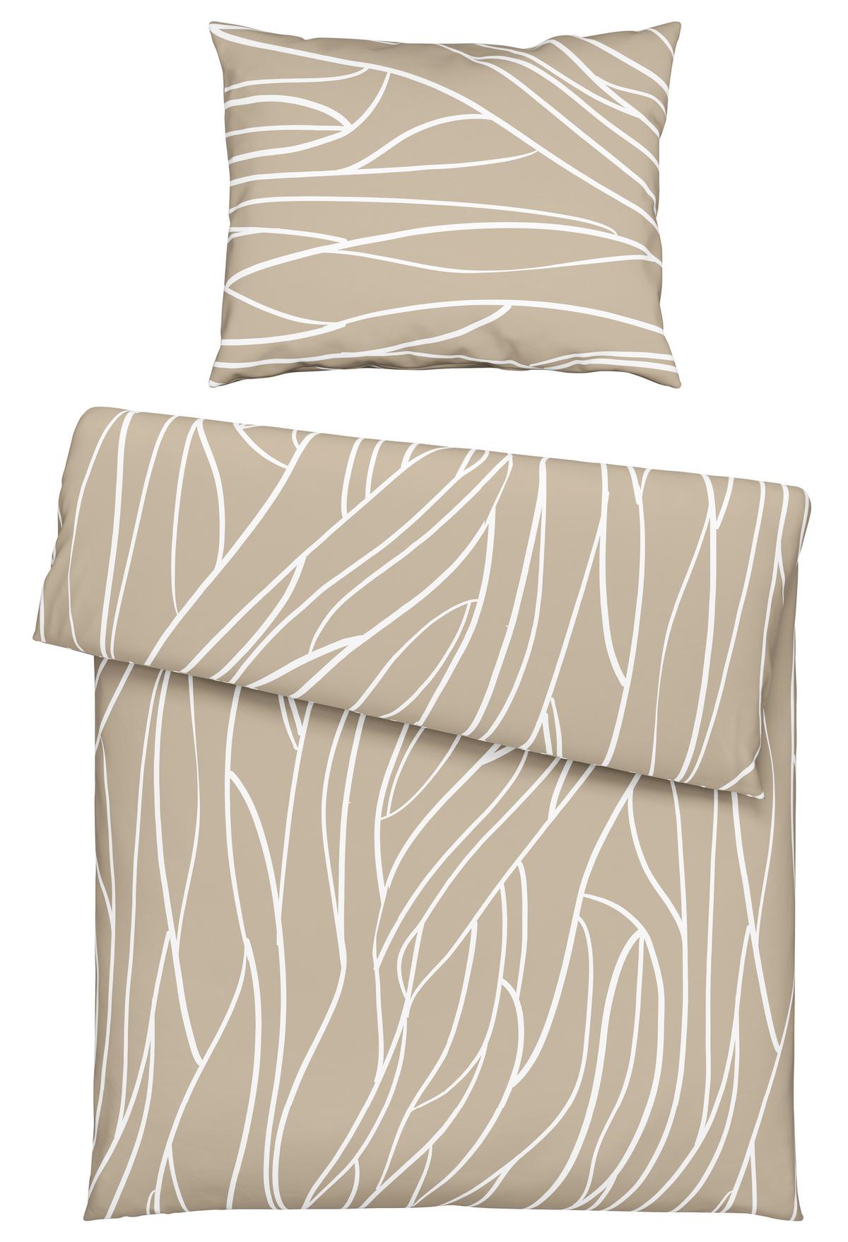 Bettwäscheset JULIANE - Hellbraun, Konventionell, Textil (160/210cm) - Mömax